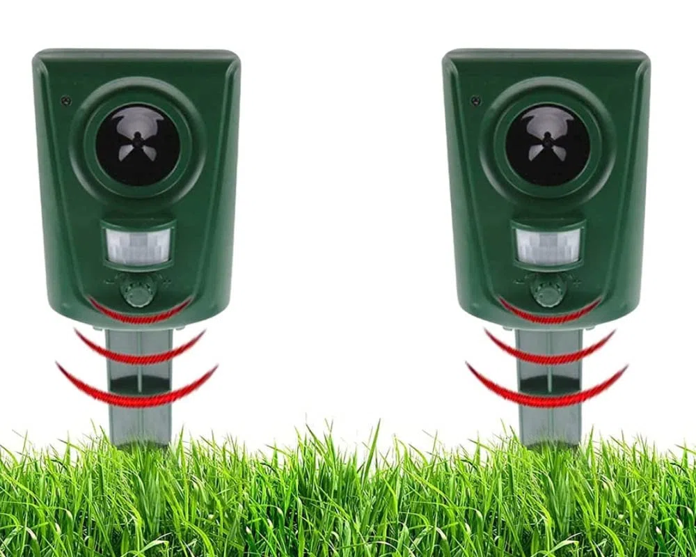 2X Repellente Ultrasuoni per Gatti,Dissuasore per Gatti Ultrasuo, Respinge Gatti, Uccelli e Altri Animali per Il Giardino