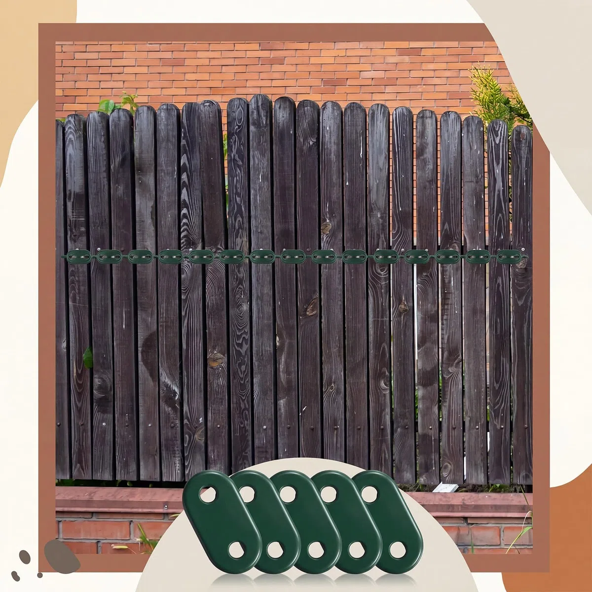 Sinmoe 100 Set di Fissaggio per Frangivista Comprese Fascette per Cavi e Fissaggio delle Piastre di Montaggio Kit di Montaggio in PVC per Tappetini Privacy Recinzioni da Giardino(Verde)