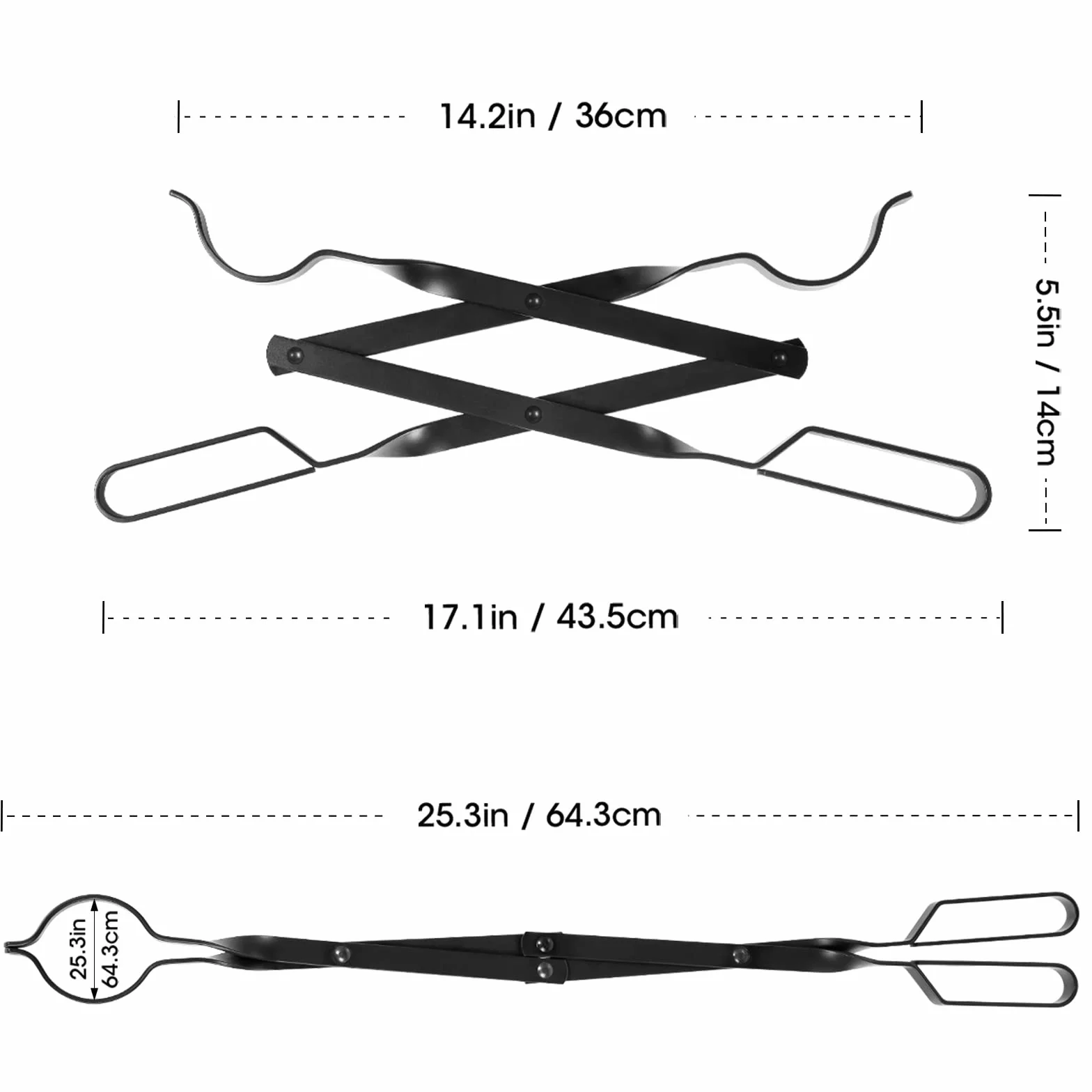 Kit Attrezzi da Caminetto 2 Pezzi, Pinze per Caminetti & Attizzatoio, Outdoor Camino per Falò e Stufe