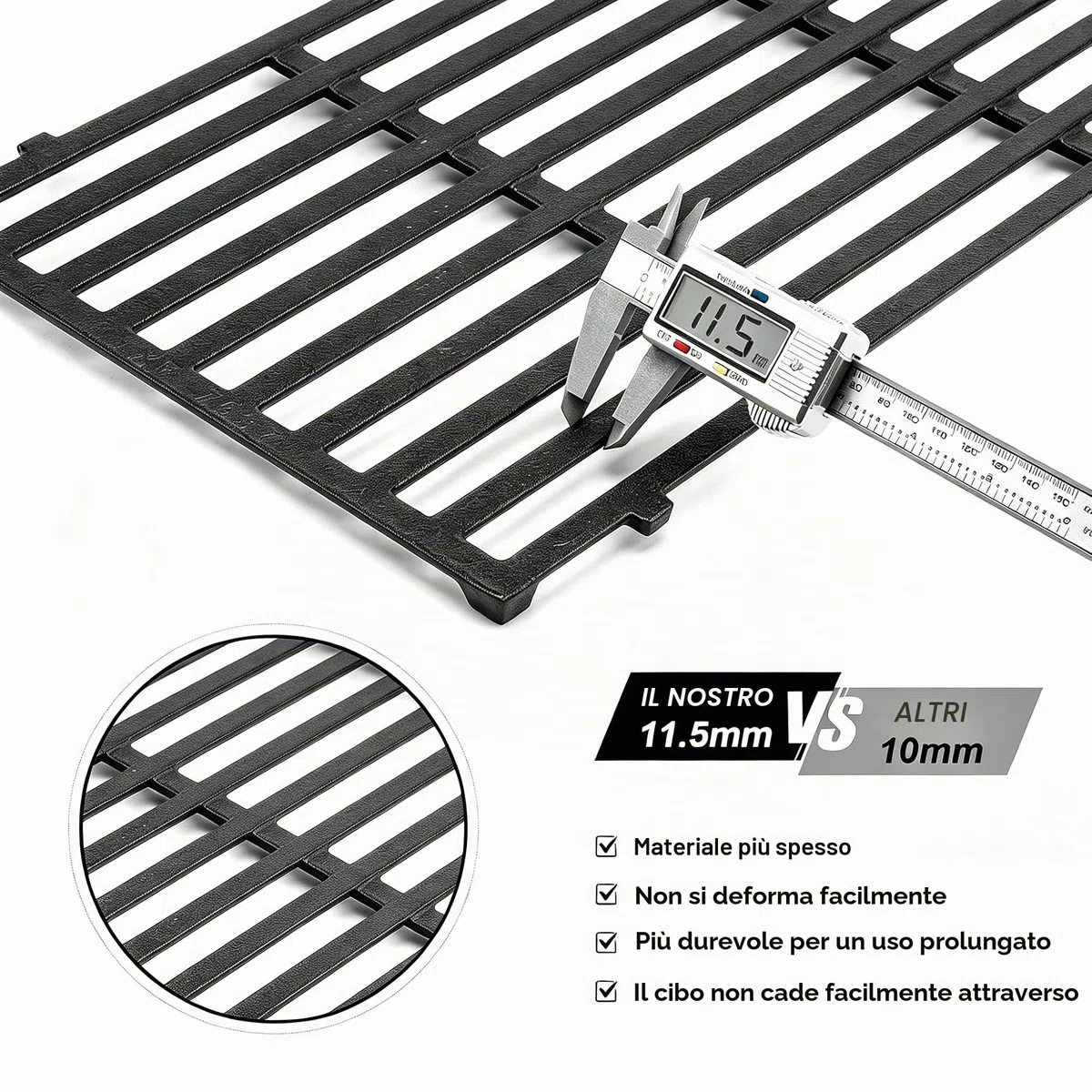 Griglia da 44,5 cm per Weber Spirit I & II 200 210 (Pulsanti Anteriori) E210 E220 S210 S220, Ricambio per Weber 7637 in Ghisa