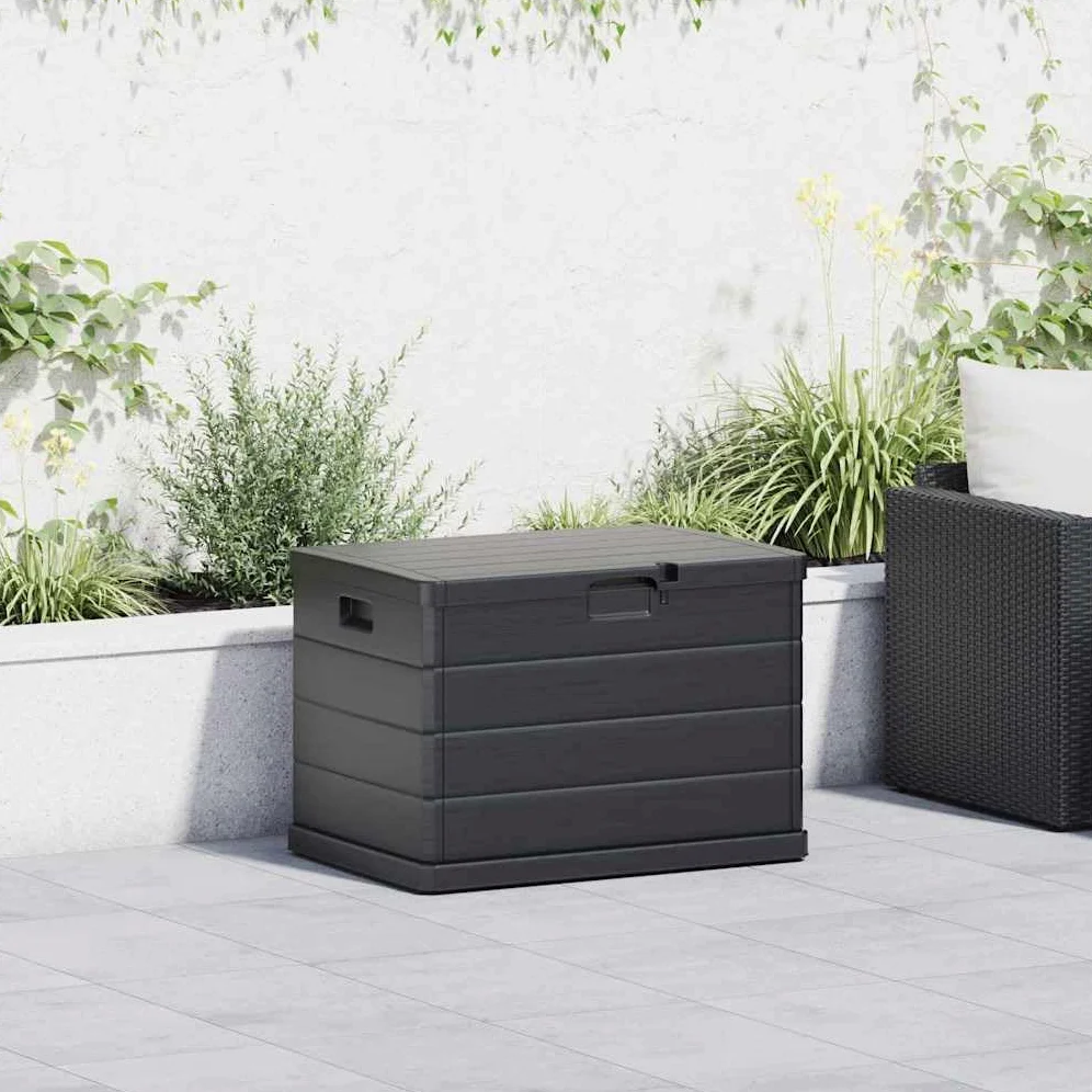 vidaXL Scatola di Stoccaggio per Giardino con archiviazione Antracite, Scatola di stoccaggio Rettangolare per Giardino e terrazzo, Un Organiser Moderno per Esterni