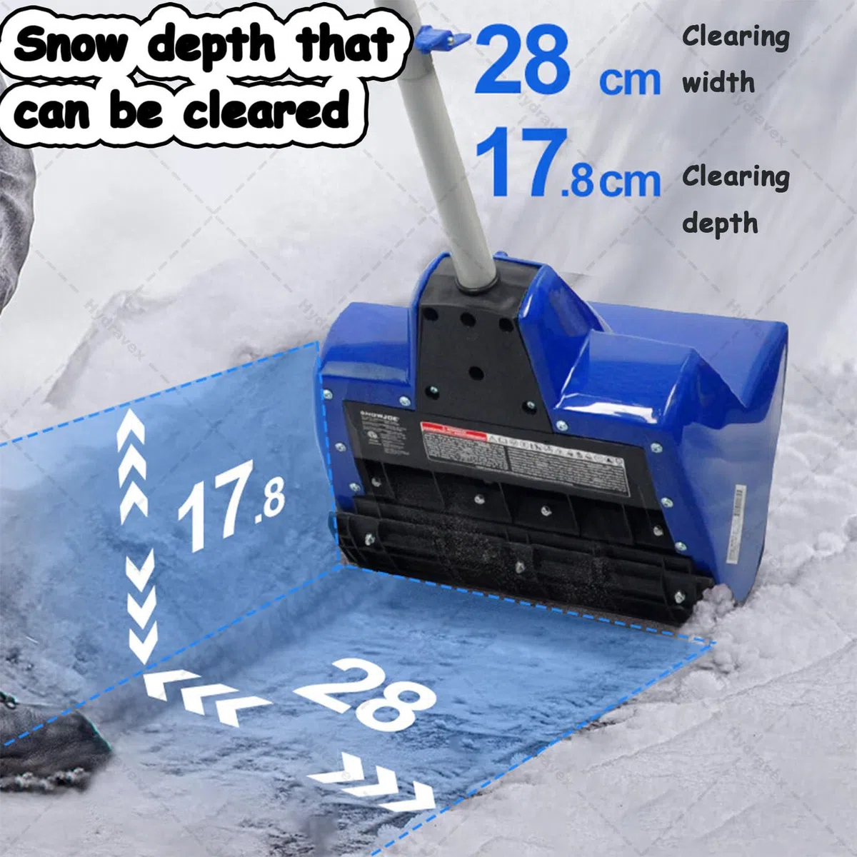 Pala da neve elettrica senza fili, leggera e pieghevole, con batteria e caricabatterie rapido per una facile rimozione della neve