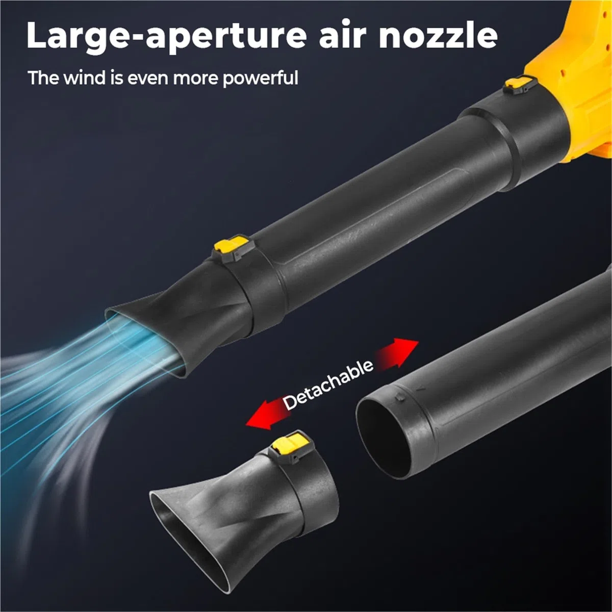 Soffiatore per foglie senza fili Aeratore Senza Fili Per Batteria Da 20 V. Forte Foglia Di Energia Eolica Per Strumenti Pulizia Del Giardino Per La Rimozione Della Neve 18 V-21(Blue)