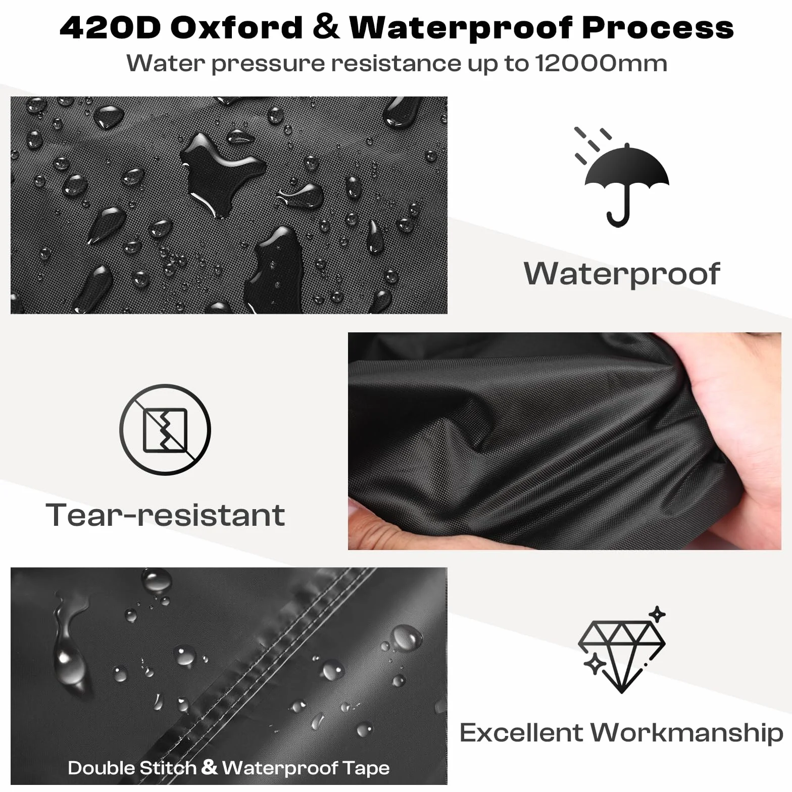 Copertura per panca pesi, resistente tessuto Oxford 420D, impermeabile, per esterni, casa, palestra, all-weater, adatta per panca da sollevamento piatti e attrezzature per il fitness al chiuso
