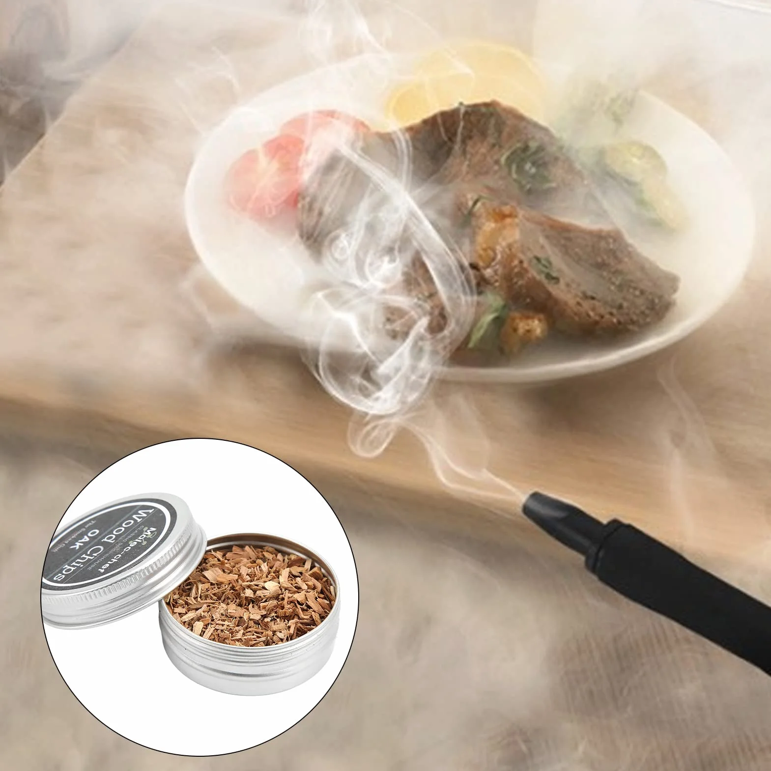 8 Gusti Trucioli di Legno per Affumicatura Naturale, Chip per Infusore di Fumo tra Cui Mela, Hickory, Faggio, Ciliegia, Pesca, Pera, Segatura di Quercia, Tronchi Misti, Patatine per Cocktail, Bevande