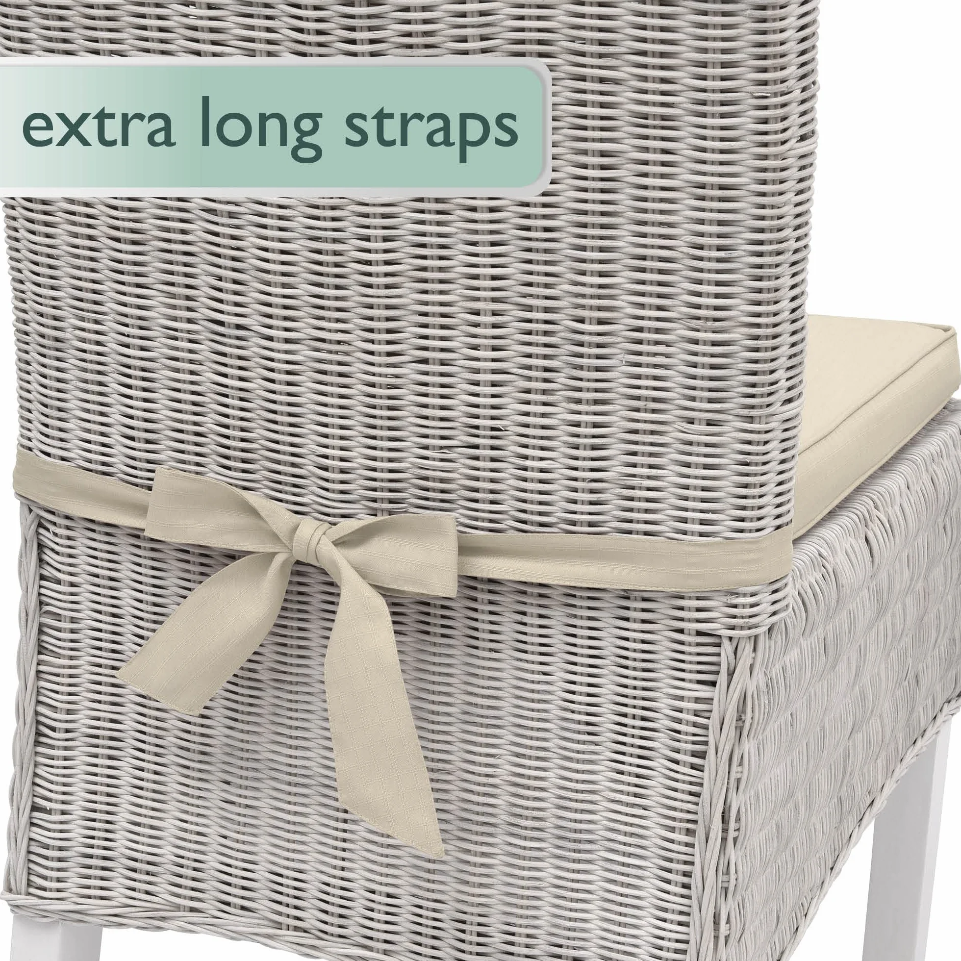 Beautissu Set da 4 cuscini sedie esterno con laccio sfoderabili giardino | 40x45cm beige spessore 5cm comodi e resistenti pratico mobili Loft SK Rattan Legno cuscino sedia Pia