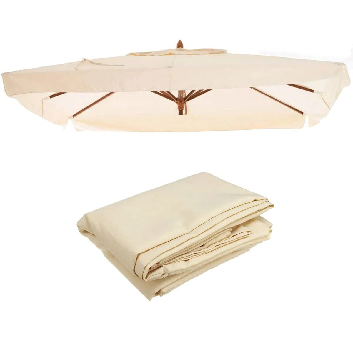Marvin Telo Ricambio per Ombrellone Pieghevole Giardino Oasis 3x2 3x3 3x4 Ecrù Copertura Esterno Poliestere 240G/M2 Idrorepellente Traspirante Antimacchia (3x4)