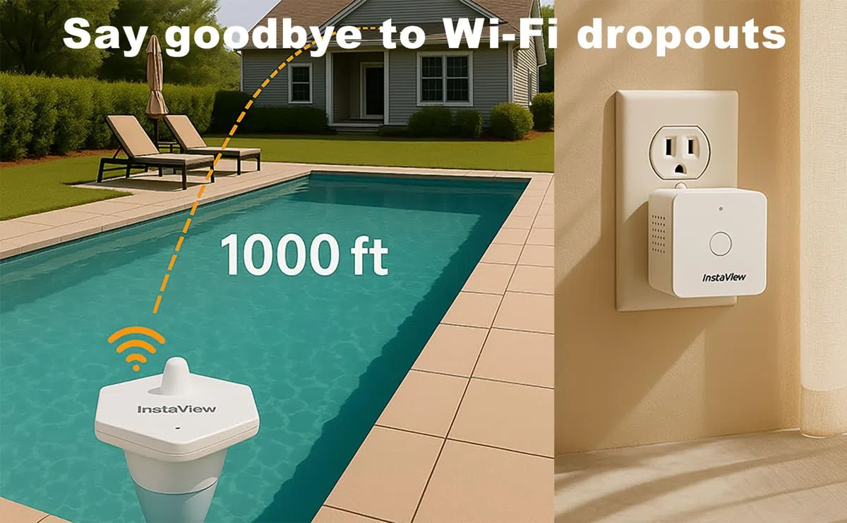 Termometro da piscina galleggiante facile da leggere con app per telefono, avvisi accurati, a lungo raggio, WiFi senza fili, digitale, per piscine interne ed esterne, vasche idromassaggio, acquario e
