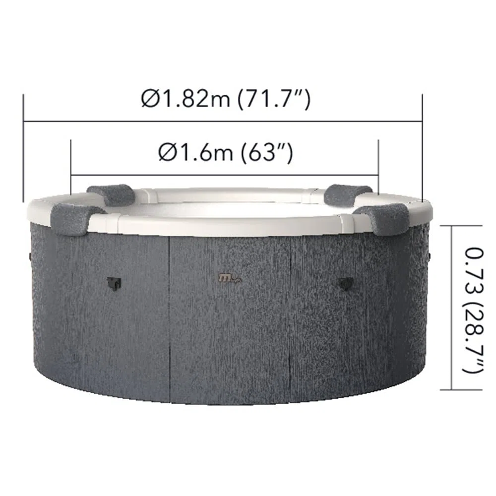 TEMPO STYLE - Vasca Idromassaggio Rotonda MSpa Denver | 1.82 Ø x 0.70 H | 130 getti d'aria massaggianti | 8 Idrogetti | Riscaldatore | Copertura termica inclusa