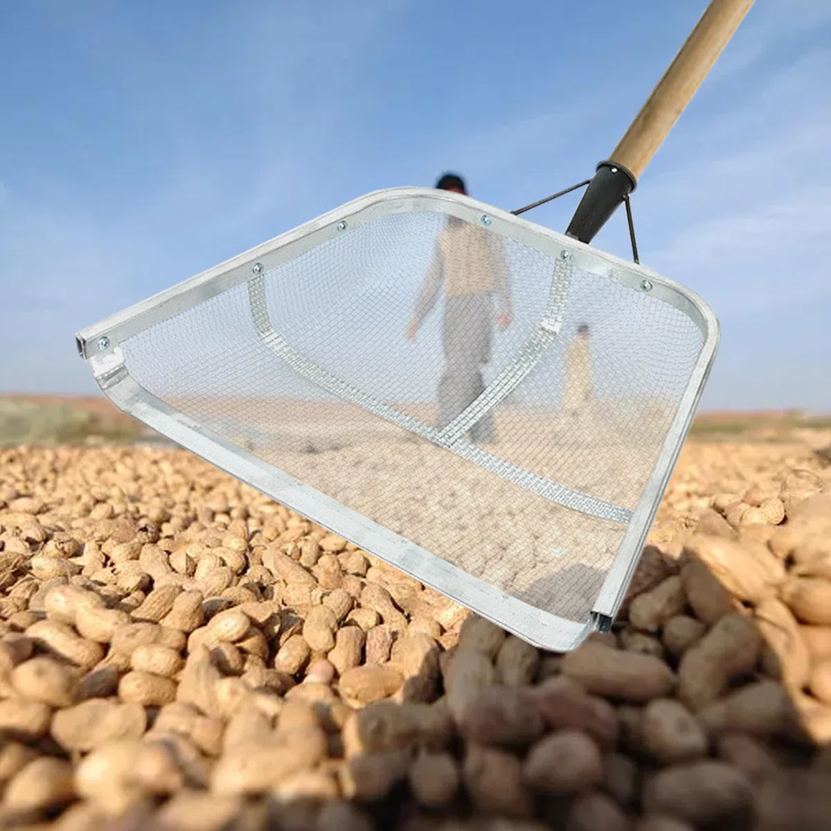 Generico Setaccio per Terreno per Giardinaggio - in Metallo Resistente alla Ruggine con Struttura A Griglia Fine, per Screening Portatile, Pala Filtrante di Grande capacità, Attrezzatura Efficie
