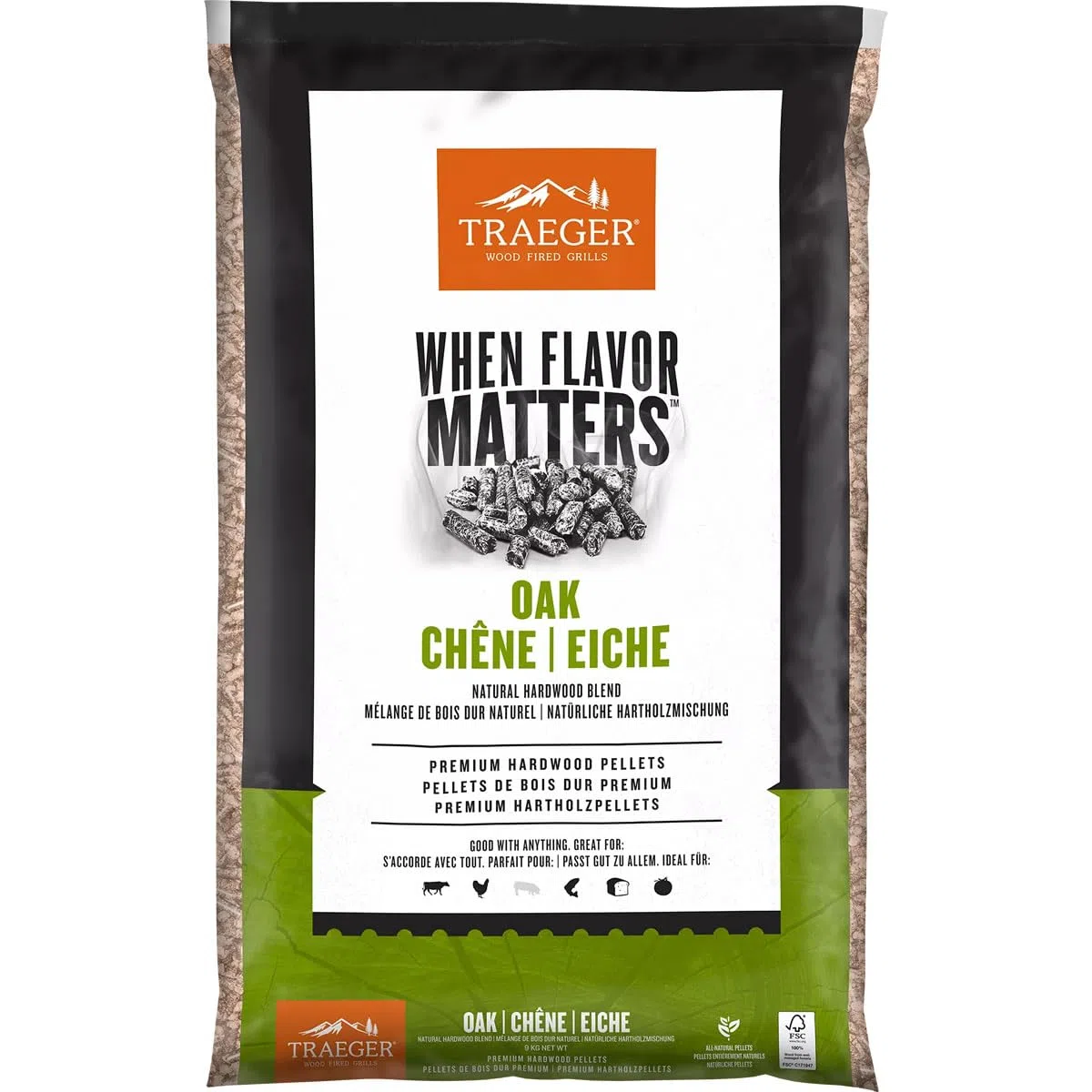 Pellets da legno di Quercia per barbecue a pellet - 9 kg