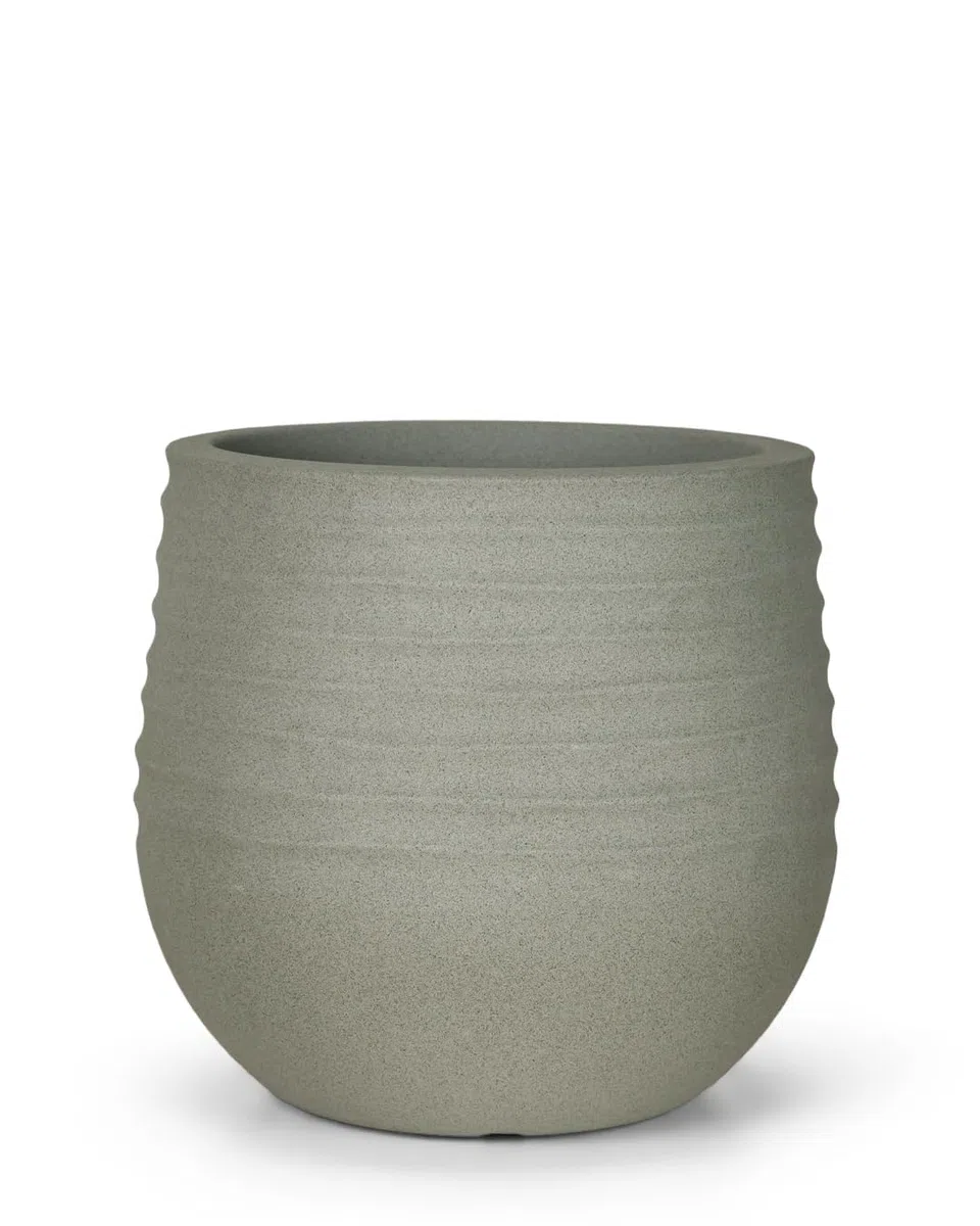 Mazovia Vaso fiori, per terrazza, balcone e casa, fioriera da esterno, 40x40x37 cm TERRA M resina di alta qualità, resistente ai raggi UV e al gelo, impermeabile, Grigio, effetto cemento, 1 pz.