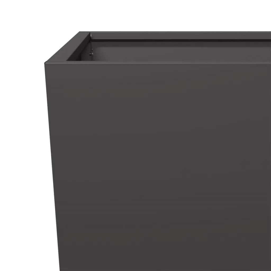 vidaXL Fioriere da Giardino 2 pz Nere 35x35x75 cm in Acciaio, fioriera, fioriera da Patio, Vaso Fiori da Esterni, fioriera da Esterno