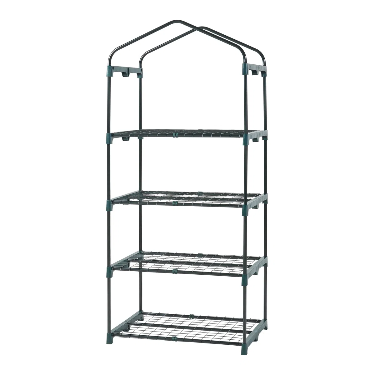 [en.casa] Serra da Giardino Balcone per Coltivazione Piante Scaffale a 4 Piani a Rete Copertura Semitrasparente Apertura a Cerniera Lampo Entrata Avvolgibile 158 x 69 x 49 cm Verde