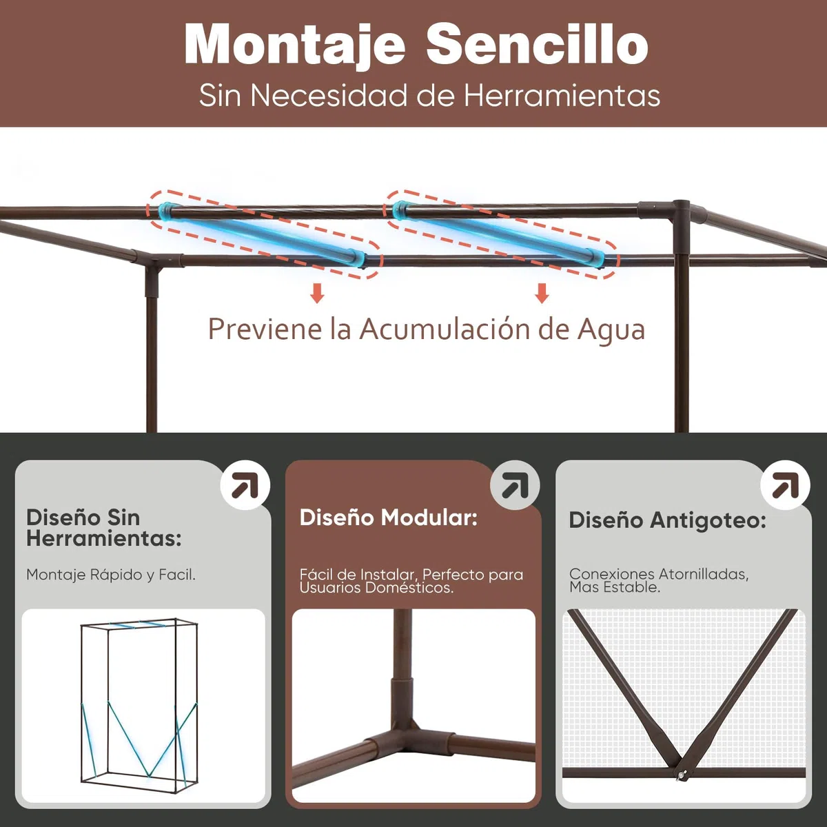 Sekey Serra da giardino per piante pomodori telaio in acciaio zincato 100x50x150cm Bianco