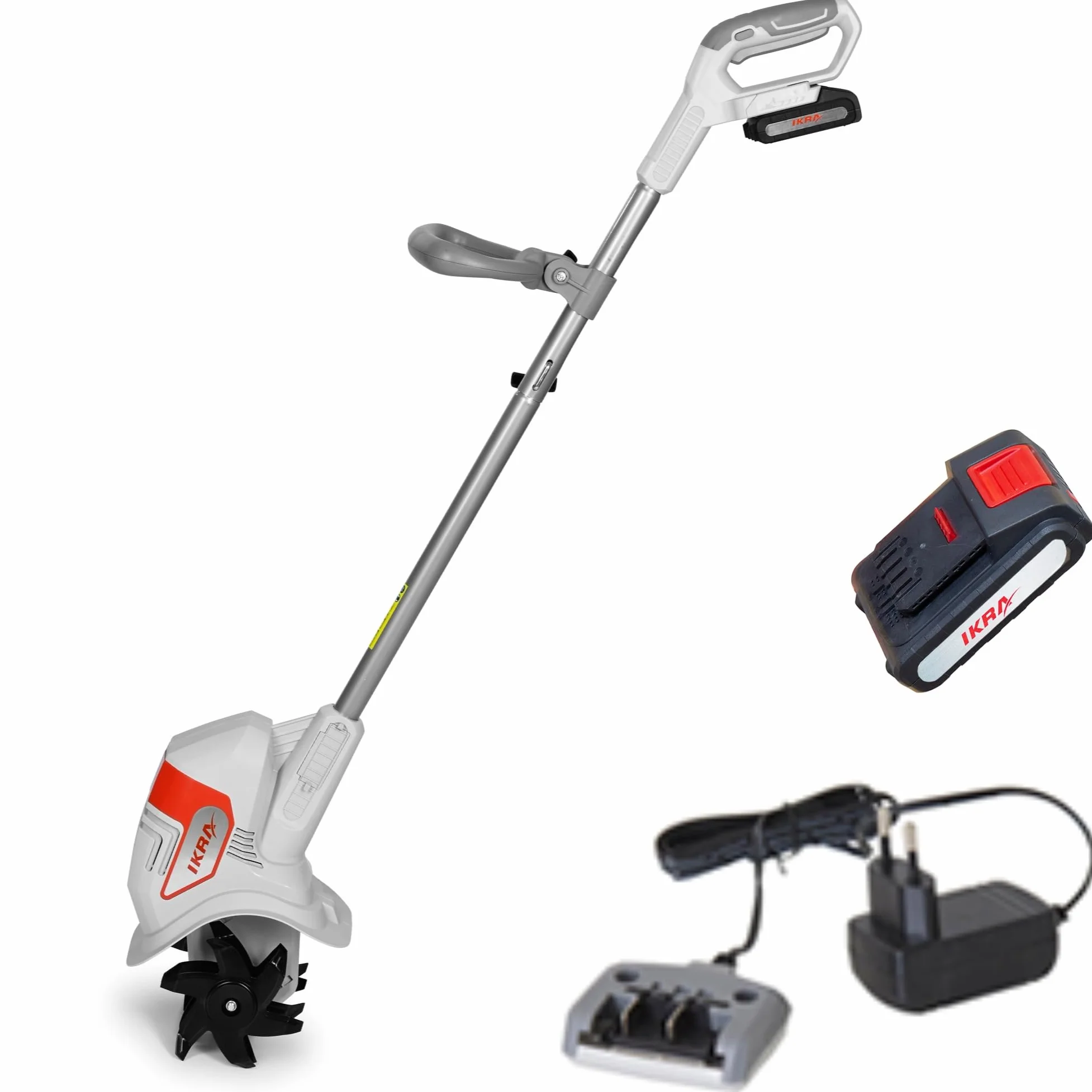 IKRA motozappa IAMH 20, larghezza 19cm, batteria e caricabatterie inclusi | Profondità di lavoro fino a 15,5 cm, leggero, ingombro ridotto una volta riposto, compatibile con batterie 20 V di IKRA