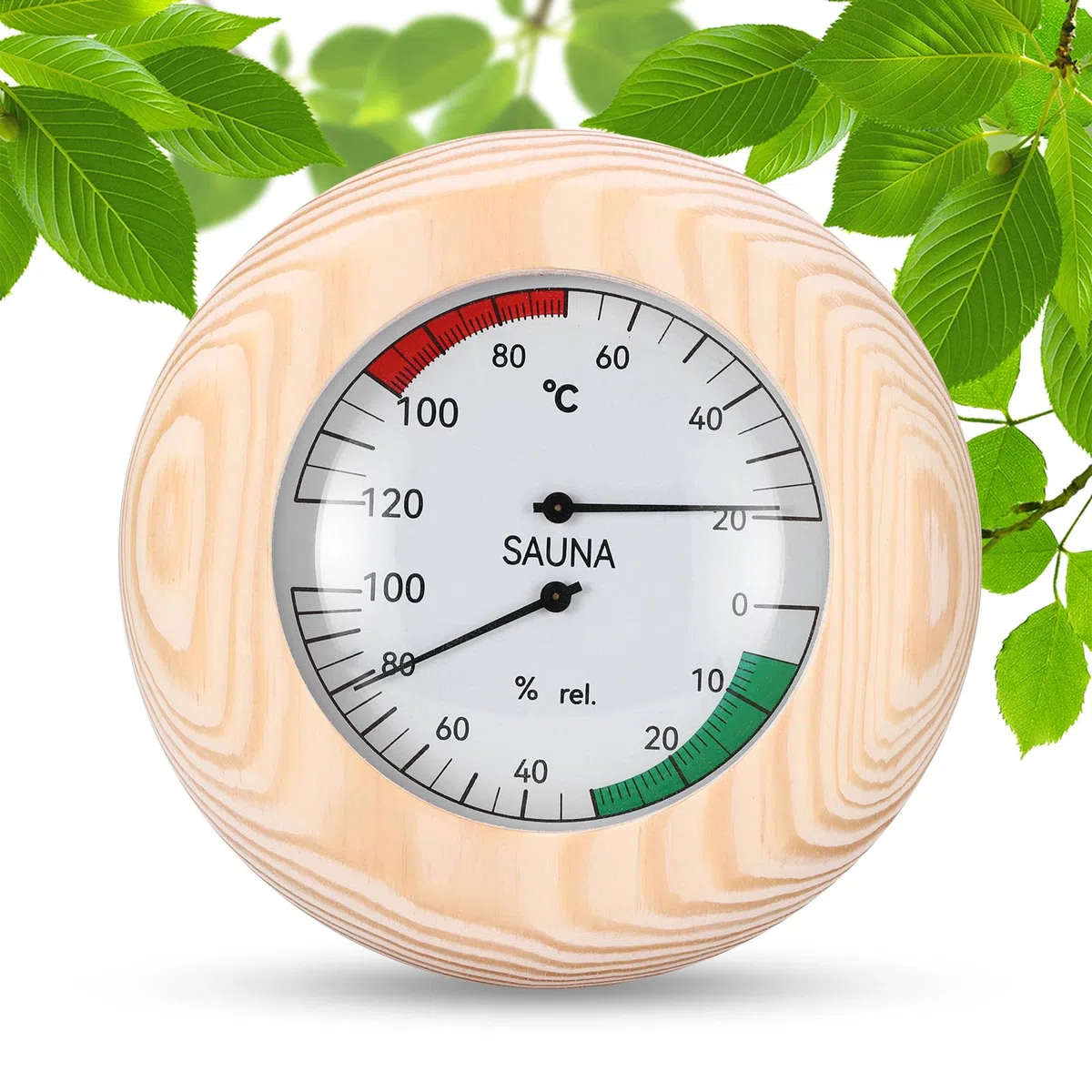 ALLOMN Termometro igrometro per sauna, 2 in 1, in legno, digitale, accurato, per sauna e bagno turco, per officina, scuola, mercato, magazzino, sala sauna