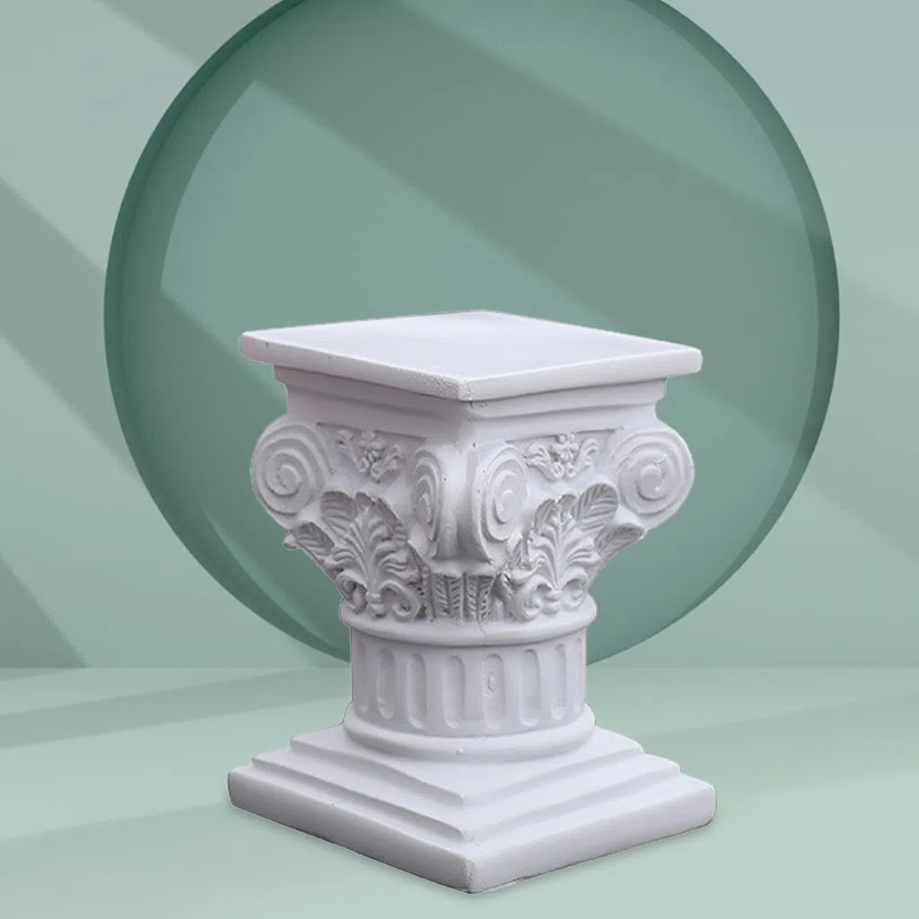 pistro Colonna greca romana in resina, scultura decorativa leggera per casa e giardino, base per statua, portacandele, supporto per piante (quadrato S)