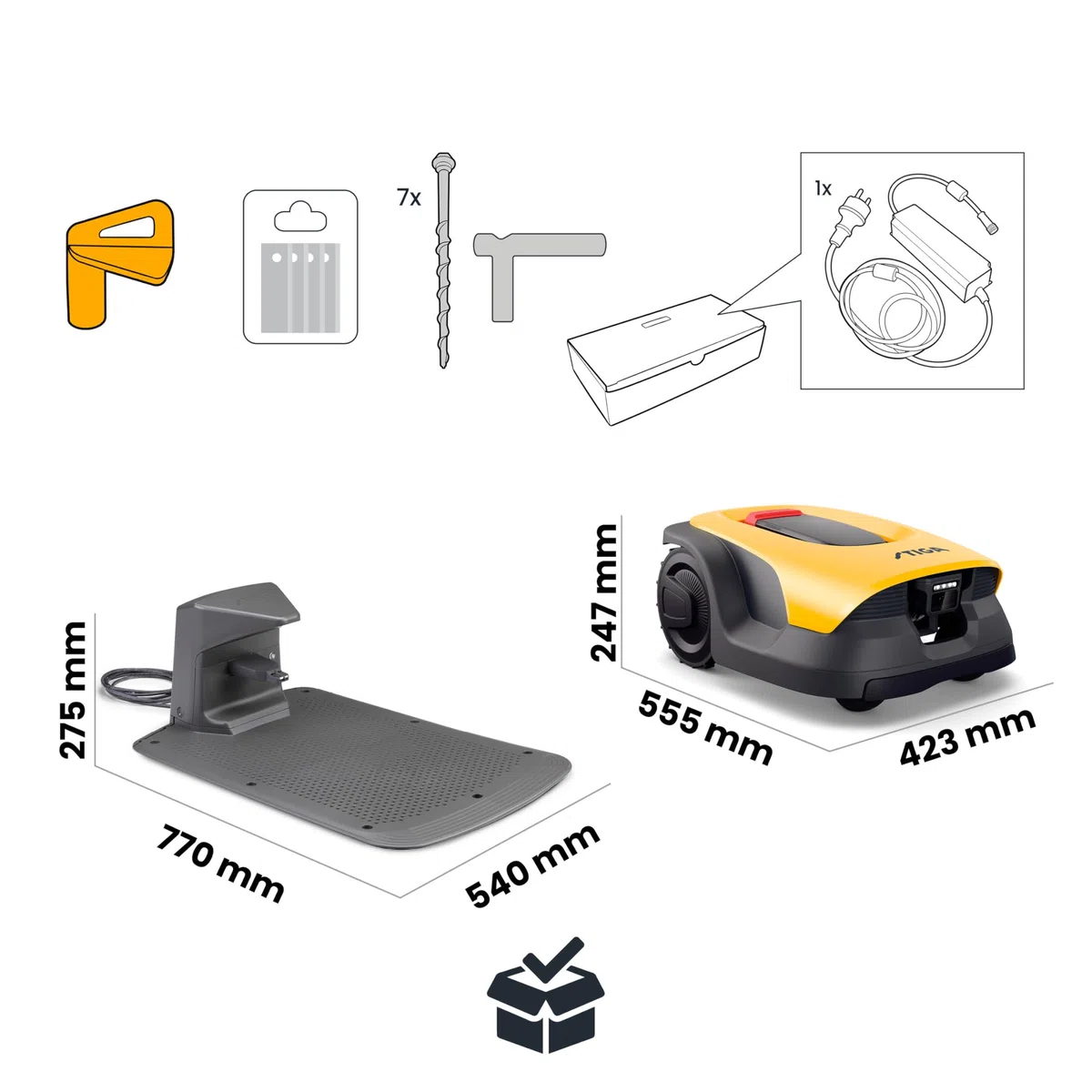 STIGA A 6v a Robot Tagliaerba, 25,2 V, 18 cm – Telecamera AI Integrata, Navigazione Autonoma Senza Cavi, Garage Incluso – Prati fino a 600 m²