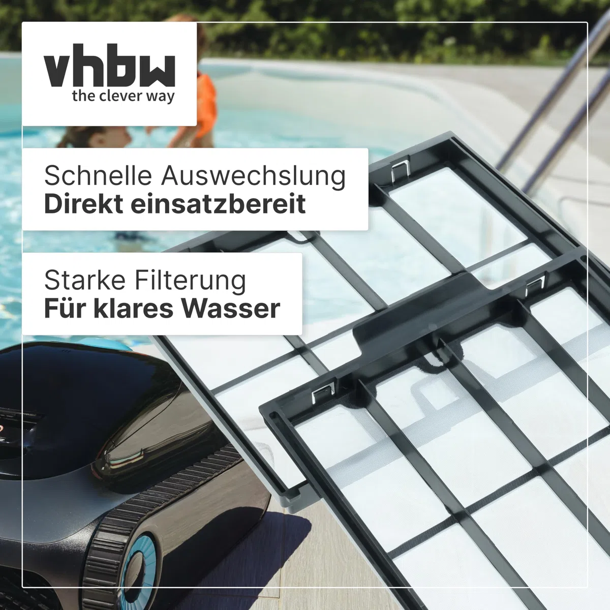vhbw 8X Filtro per Polvere Grossolana Compatibile con Dolphin Prowler 930W aspiratore Piscina - Filtro Grossolano, 22 x 19,7 x 7,5 cm