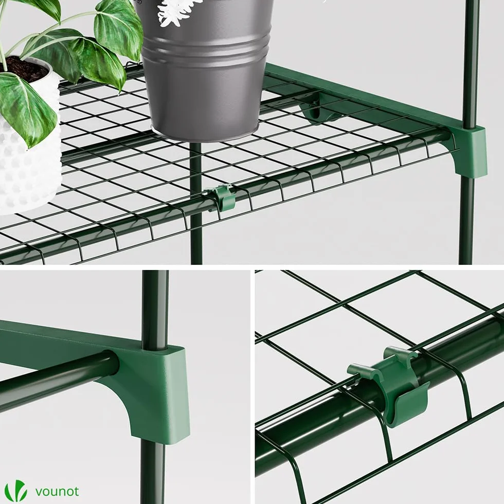 VOUNOT® Serra da Giardino a 5 Ripiani – Ideale per Balcone, Terrazzo ed Esterni, Serre per Piante con Telaio in Acciaio Robusto e Telo in PVC Rinforzato, 69x49x193 cm, Bianco
