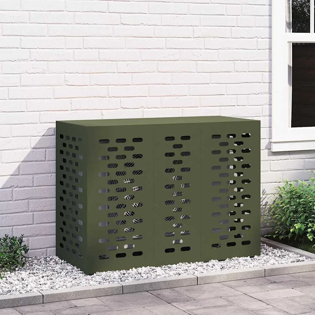 Copertura per condizionatore d'aria, in acciaio, 110 x 50 x 80 cm, resistente alle intemperie, per dispositivi esterni, protezione da pioggia, neve, sole, polvere, per balcone, terrazza
