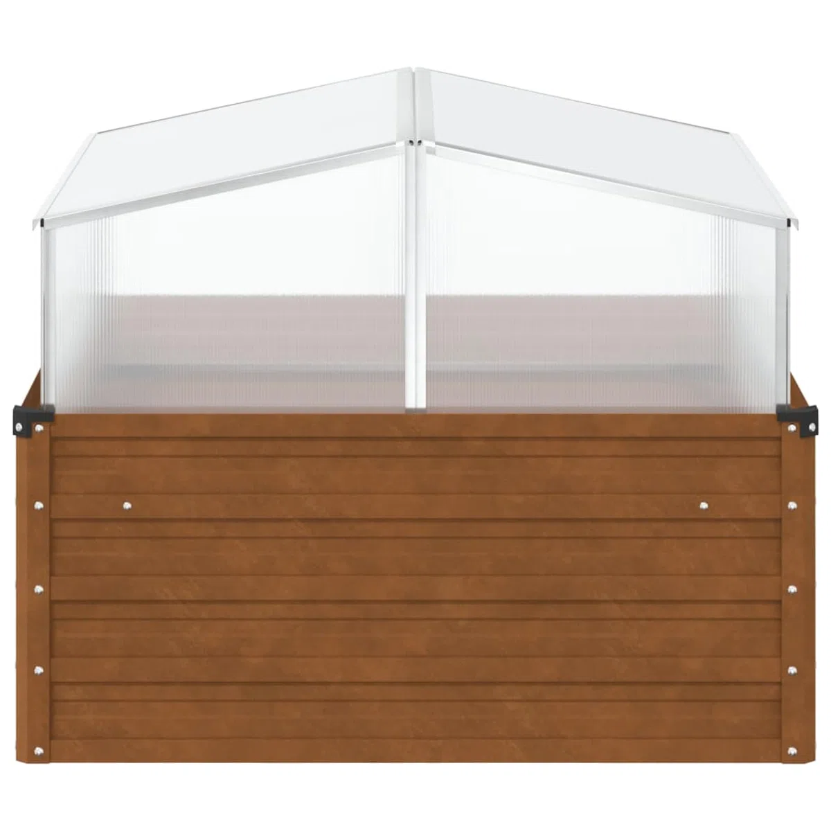 Geecher Fioriera da Giardino con Serra, per Coltivazione Indoor e Outdoor, 100x100x77 cm, in Acciaio corten e Alluminio con Pannello PC, per orto Domestico e Giardinaggio hobbistico