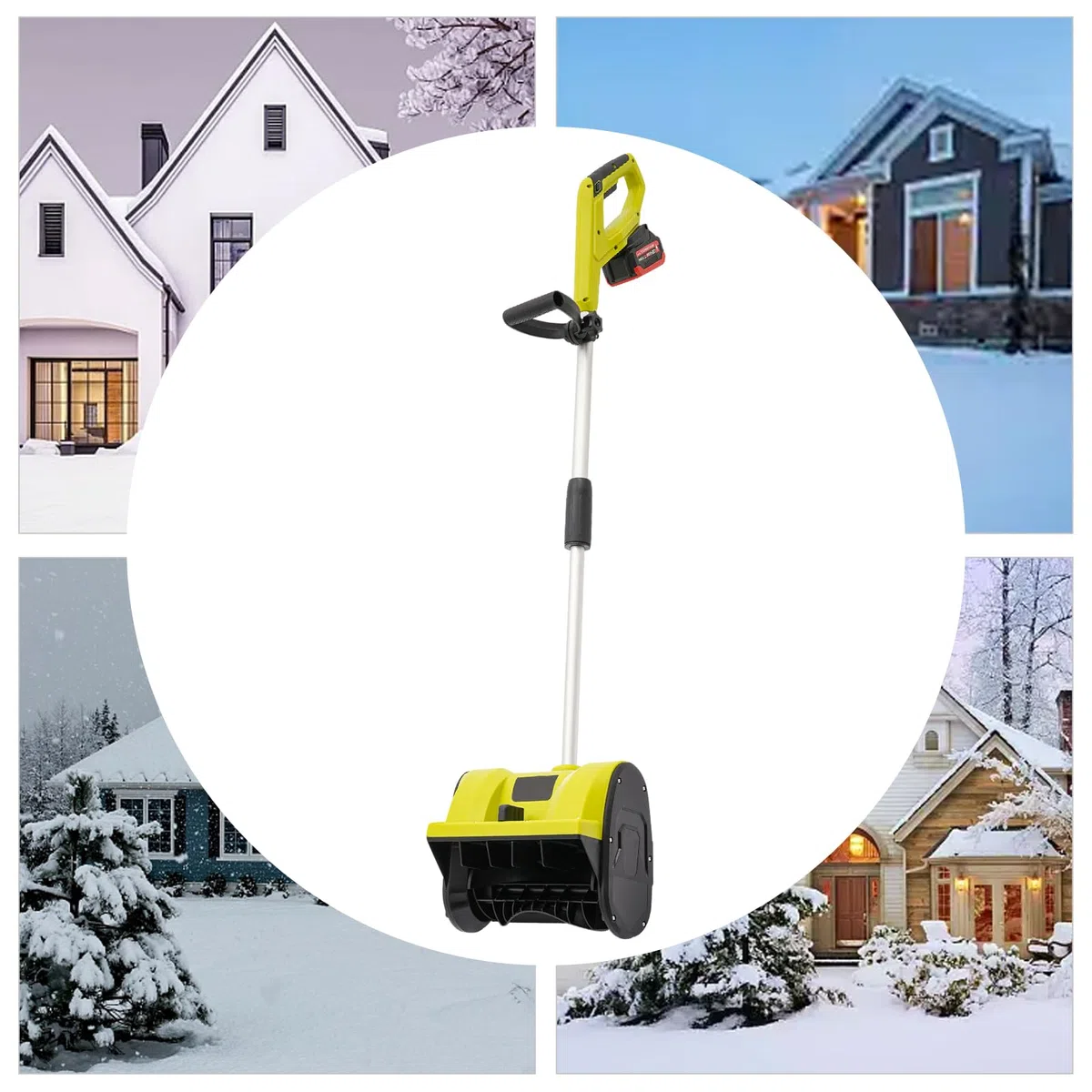 Spazzaneve 20 V, spazzaneve a batteria, larghezza di lavoro, 16 cm, altezza di 2200 giri/min, velocità di lancio, 8 m, spazzaneve per garage, terrazze, verande, marciapiedi