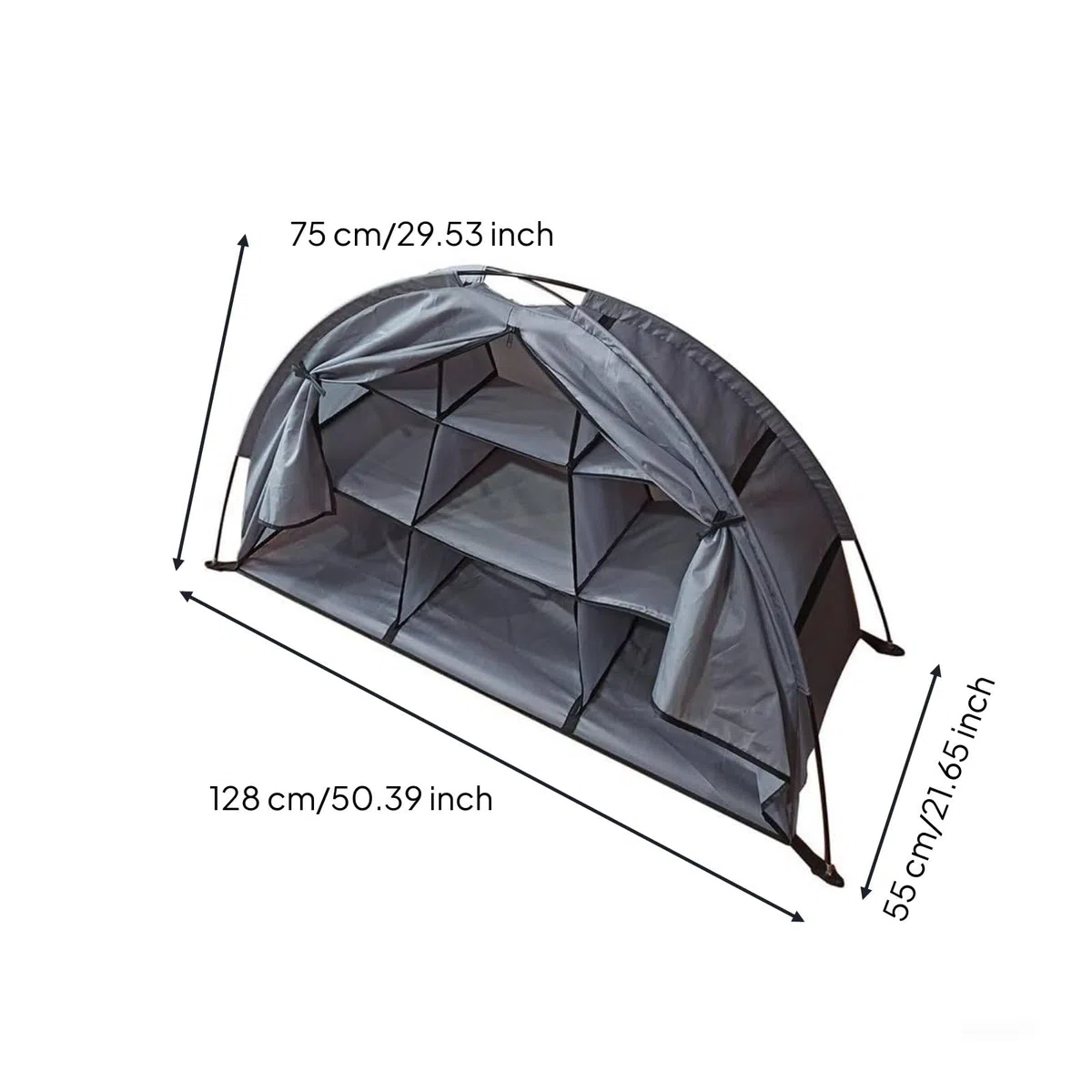 harayaa Armadio da Esterno Organizzatore Pieghevole da Campeggio con 9 Scomparti Tessuto Oxford PU Impermeabile Supporto Solido Adatto per Campeggio Giardino Tenda