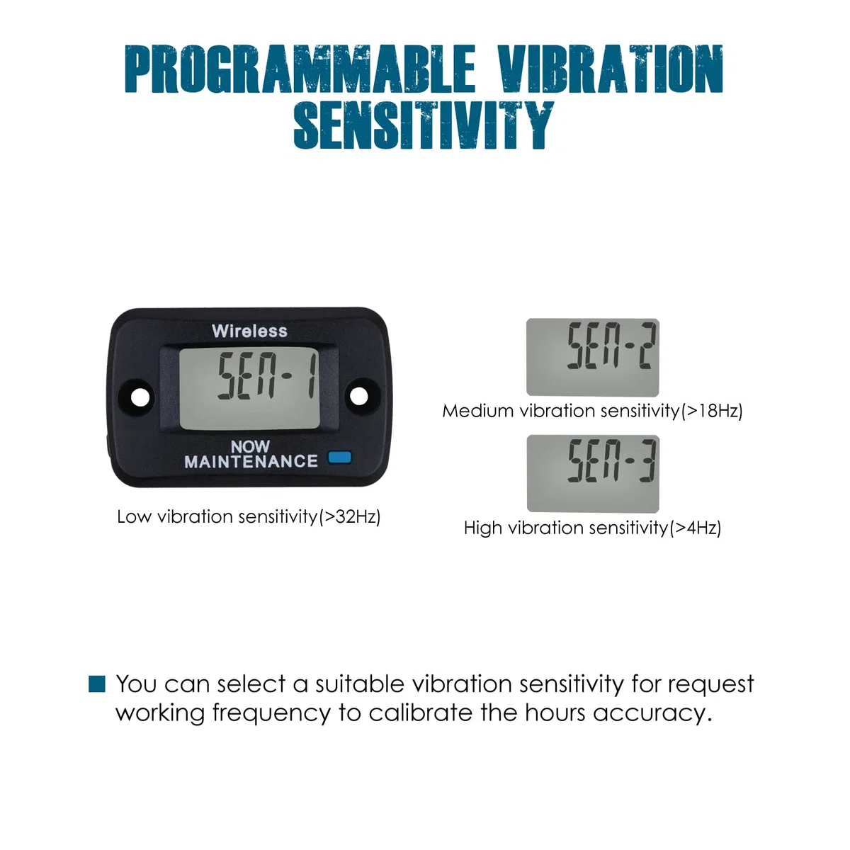 Runleader Contaore digitale attivato a vibrazione, promemoria di manutenzione, design wireless, adatto a qualsiasi motore a gas o diesel, funziona su tosaerba, generatore, compressore, spazzaneve