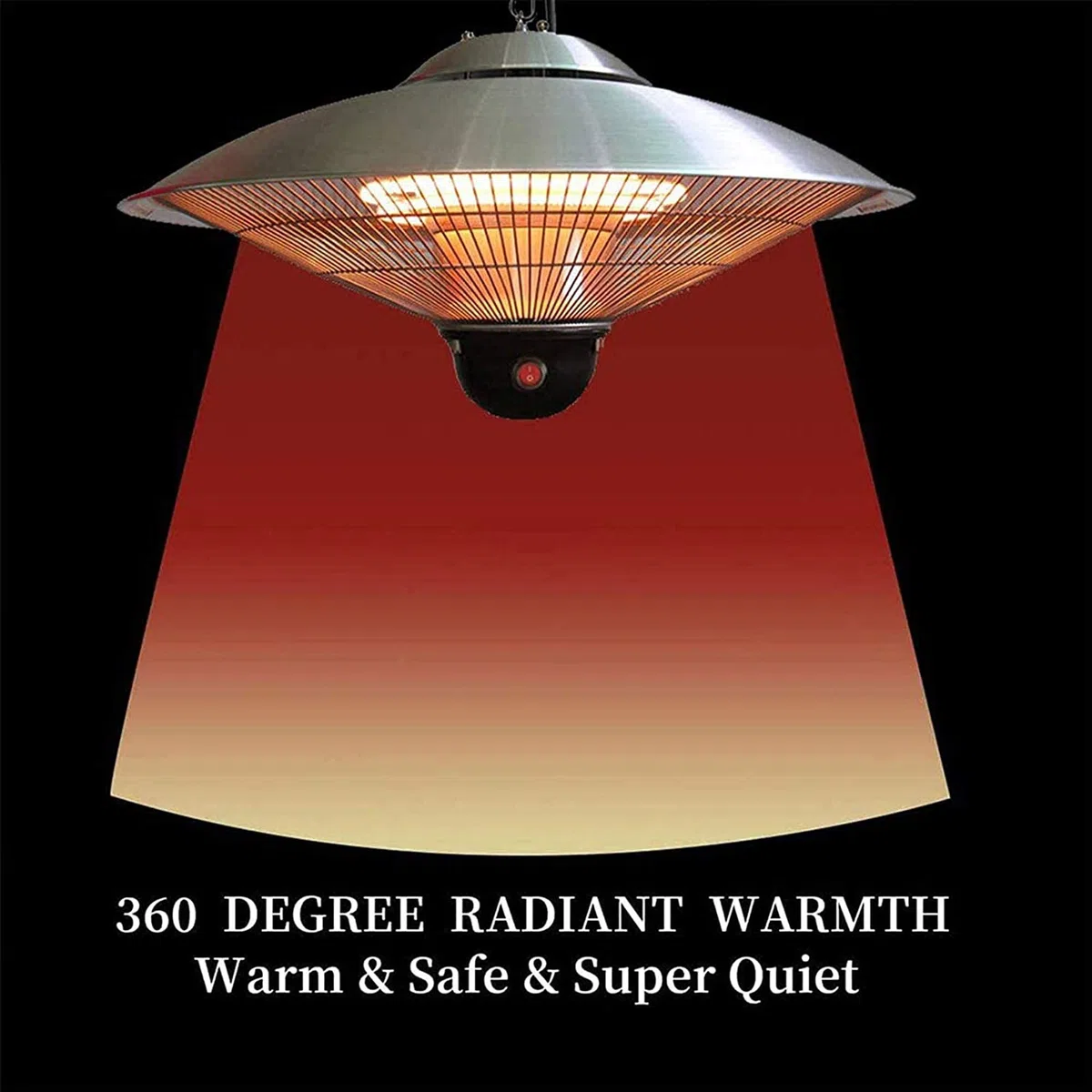 Riscaldatore Elettrico per Patio, riscaldatore di Calore sospeso per Gazebo da Esterno Montato a Parete a soffitto, riscaldatore per Garage, Riscaldamento a Tubo antincendio alogeno a Infra