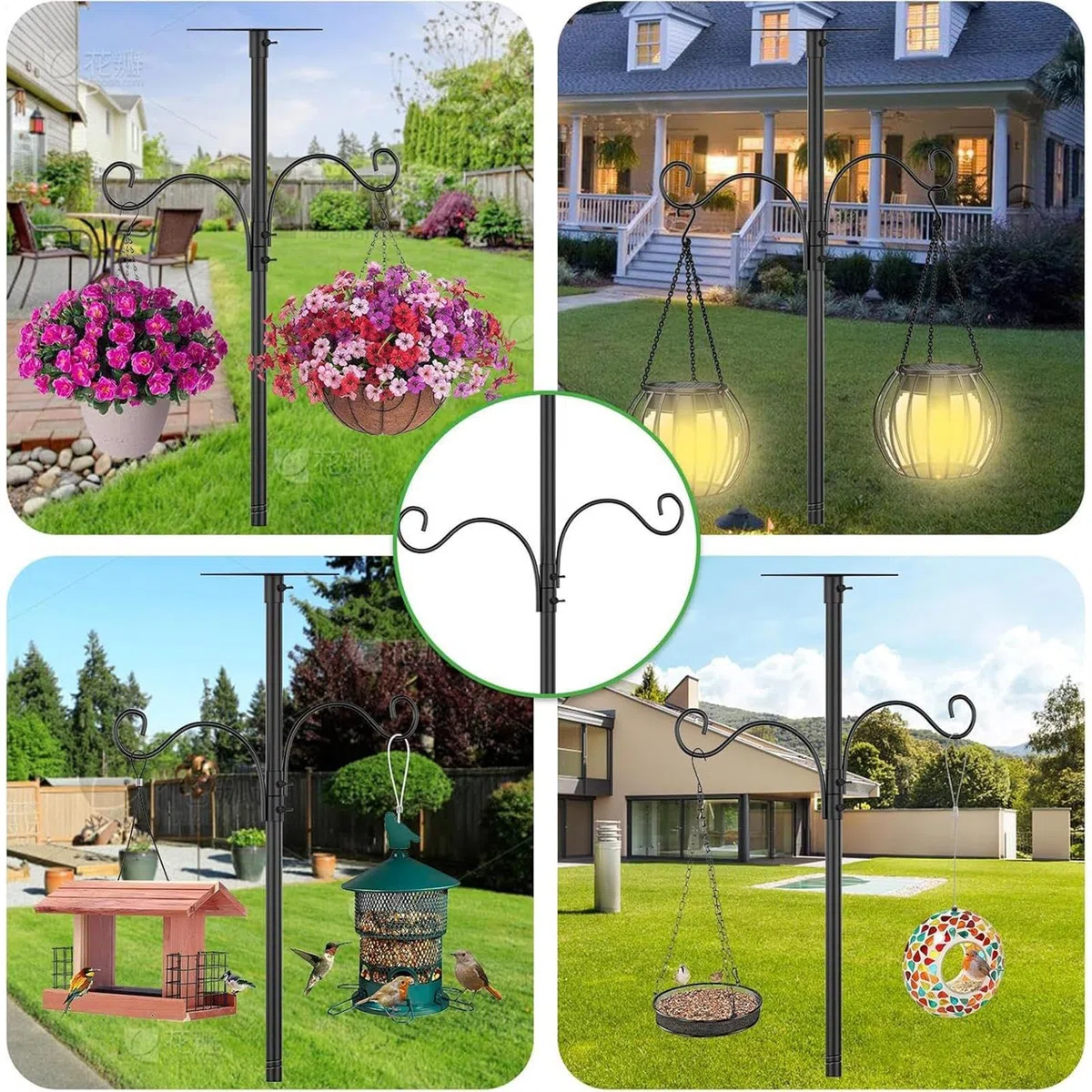 Palo per mangiatoia per uccelli, regolabile, resistente, per esterni, per birdwatching, decorazione da giardino, casetta per uccelli, per esterni, cortile, prato, stazione meteorologica