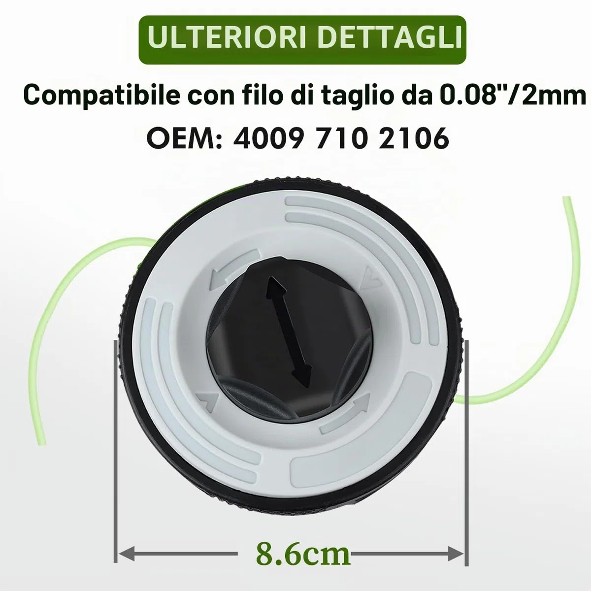 Autocut C 3-2 Testina per Stihl FSA 57 e FSE 52, Jrisbo Testina Filo compatibile con FSA57 FSE52 Bobina Ricambi AutoCut C3-2 ø 2,0 mm (1-Pack)