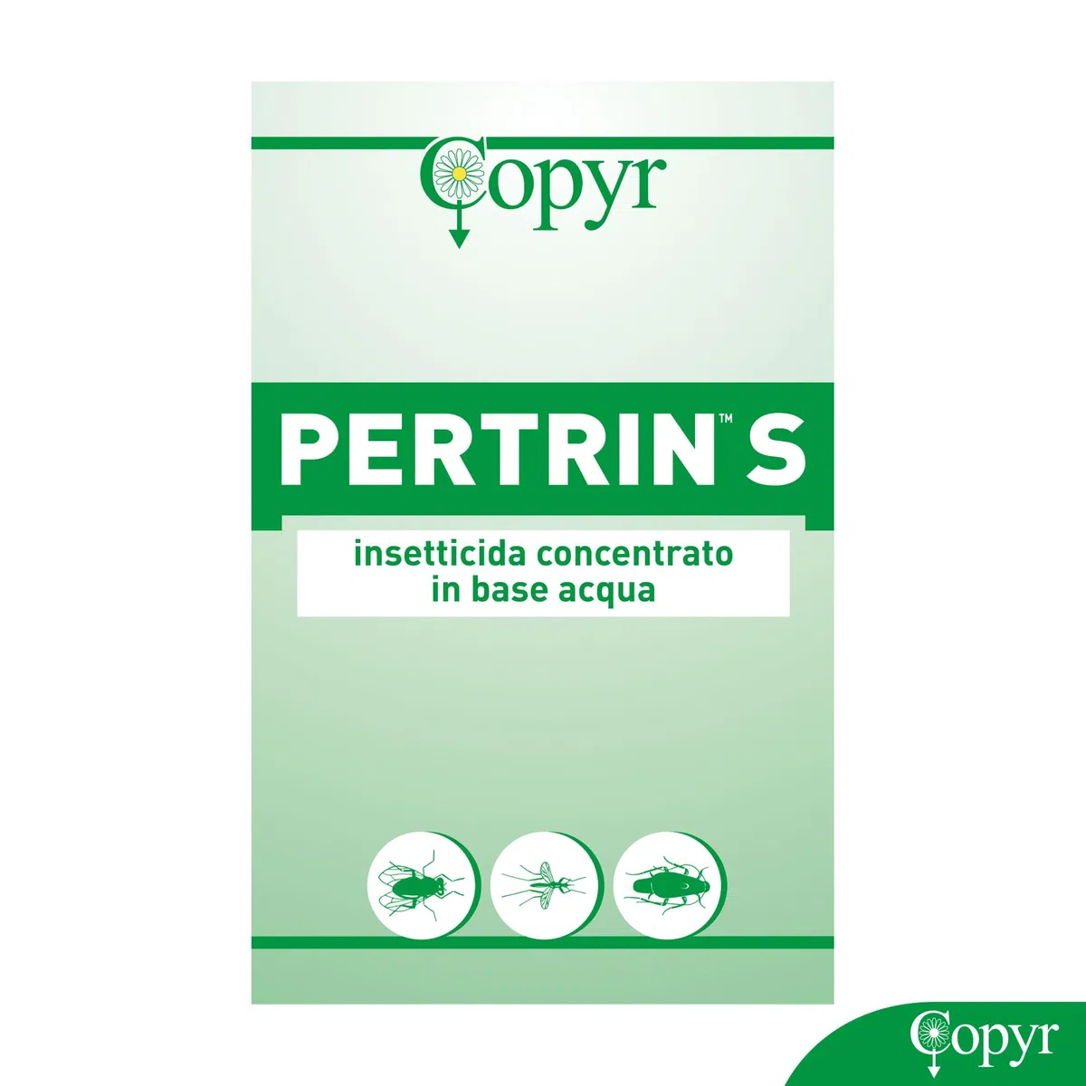 Copyr Pertrin S - Insetticida Antizanzare, Mosche, Scarafaggi, Blatte, Insetti Striscianti, Volanti - Repellente Zanzare Liquido, Uso Professionale e Domestico, Effetto Abbattente Snidante, Flacone 1L