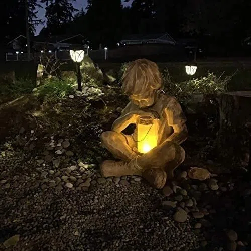 Ornamenti da Giardino Statue Creative Statue Solar Prato for Park Park Courtyard Luci LED Decorazione del Giardino (2 PCS)