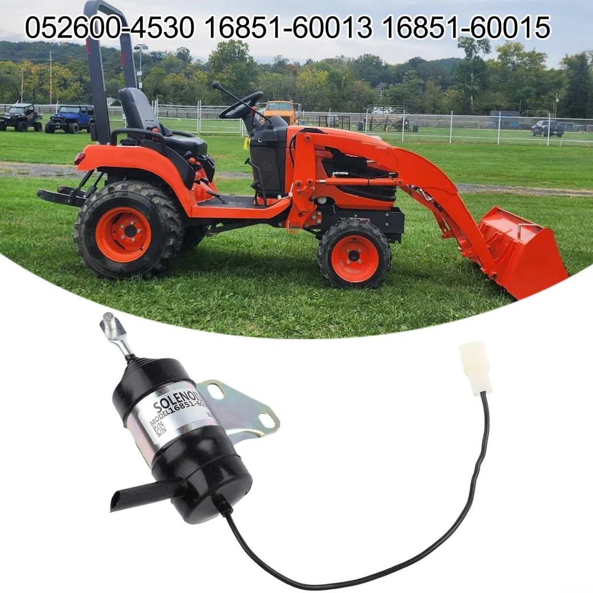 Solenoide di spegnimento carburante 12 V per Kubota Z602 Z402 G2160 GF1800, compatibile con trattore tosaerba K008, sostituisce 16851-60012 16851-60013