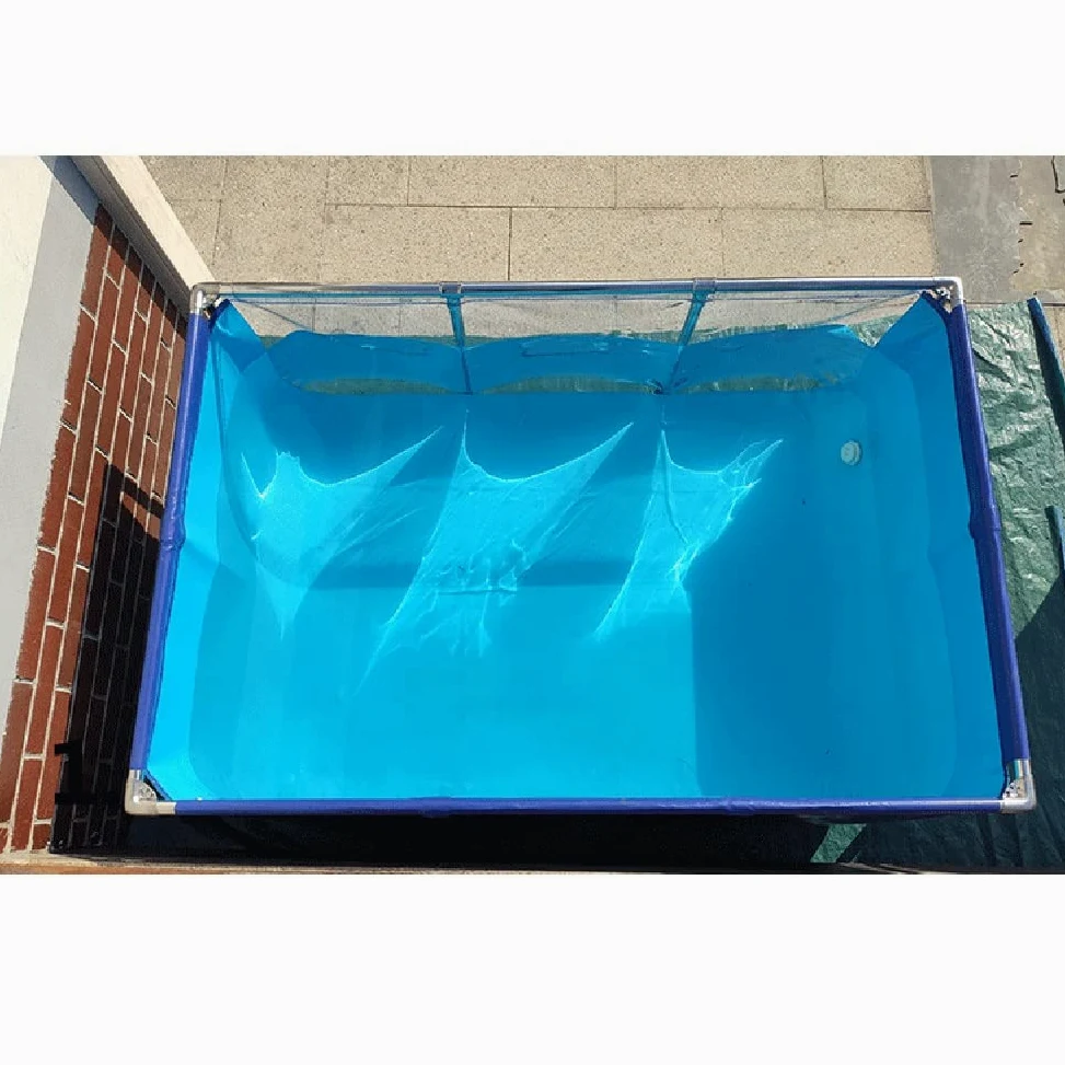Rivestimento flessibile per stagno in PVC con telaio in acciaio e pannello di visualizzazione per acquari interni/esterni per pesci rossi koi e piante acquatiche, soluzione durevole per stagni da