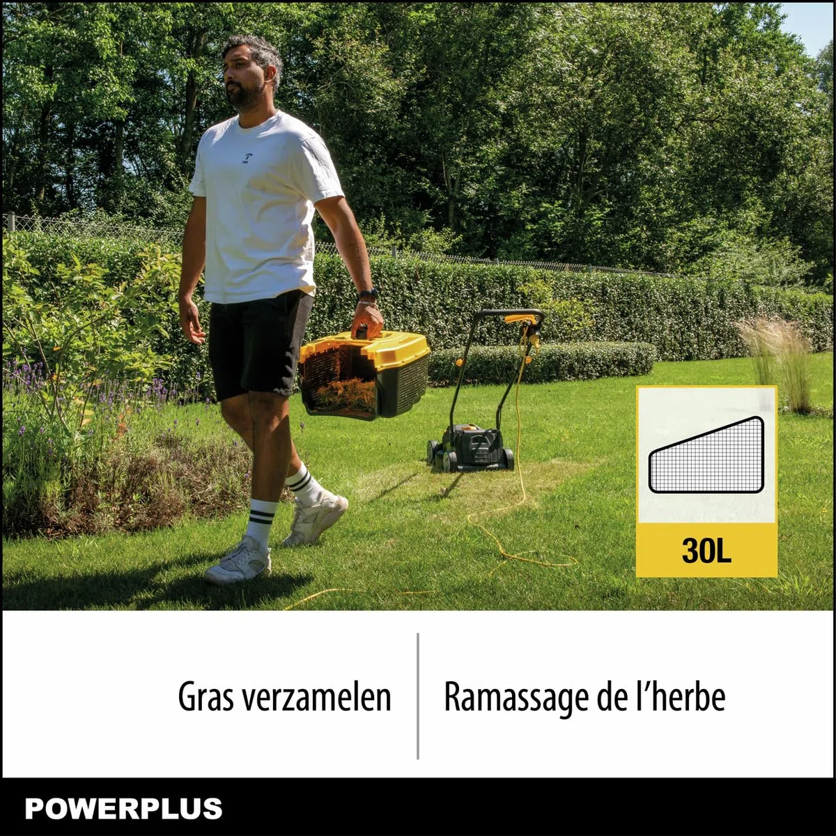 Powerplus Tosaerba elettrico e tagliaerba POWXG62205T – Tosaerba con diametro di 1300 W e 320 mm e tagliaerba con diametro di 250 W e 220 mm, attrezzi da giardino