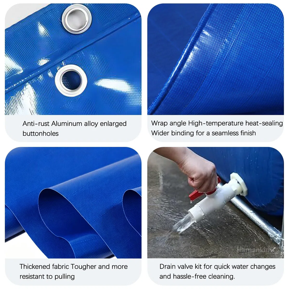 Vasca pieghevole impermeabile per l'allevamento di carpe koi Serbatoio di stoccaggio dell'acqua resistente valvola di scarico per giochi d'acqua da giardino/piante acquatiche/irrigazione(2x1x1.0m)