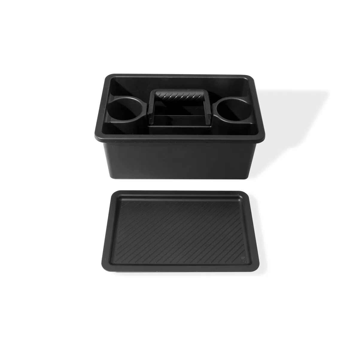 Weber Works Contenitore con coperchio a vassoio / accessorio per ripiani laterali, stazione di preparazione e supporto Weber Works, maniglia pieghevole, 14 x 37 x 24 cm