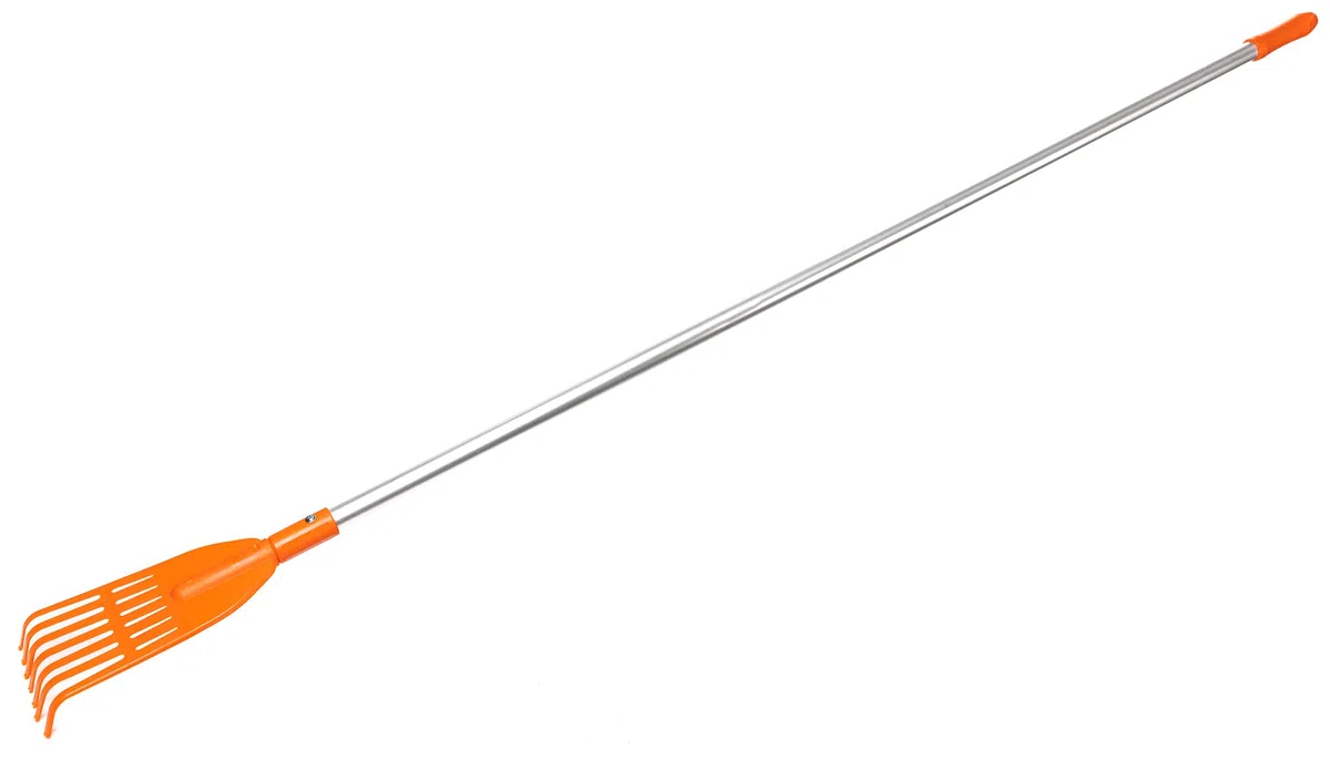 KOTARBAU® 5 Pezzi Rastrello Giardino - Plastica - 150 cm - Arancione - Rastrello per Foglie - con Manico in Alluminio - Attacchi Intercambiabili - Attrezzo da Giardino Multifunzionale - Extra-Click