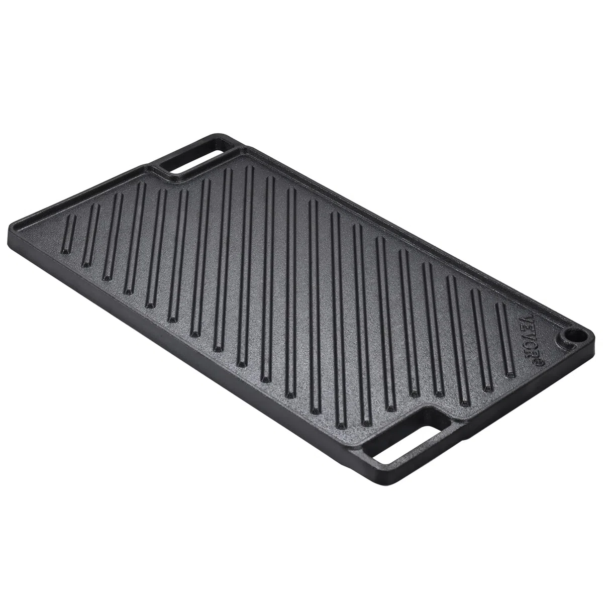 VEVOR Griglia/Piastra Reversibile, Piastra in Ghisa 425x246x16 mm, Piastra Rettangolare Bifacciale Spessore 3,3mm, Piastra Antiaderente per Griglia Cottura, Piastra per Barbecue, Griglia a Gas, Nero