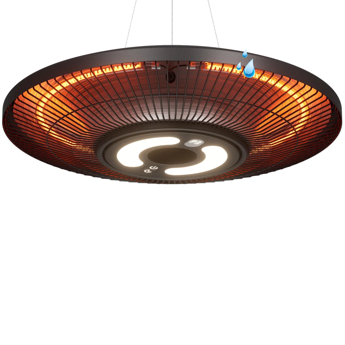 Stufa elettrica da esterni da appendere, 2000 W, a infrarossi, da parete, montaggio a soffitto, impermeabile IP65, per ristorante, giardino, garage e gazebo