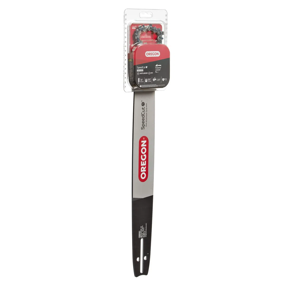 Oregon SpeedCut - Barra guida per motosega da 45,7 cm, compatibile con Craftsman, Husqvarna, Jonsered, McCulloch; passo 0,325", calibro 1,3 mm, 72 maglie di trasmissione