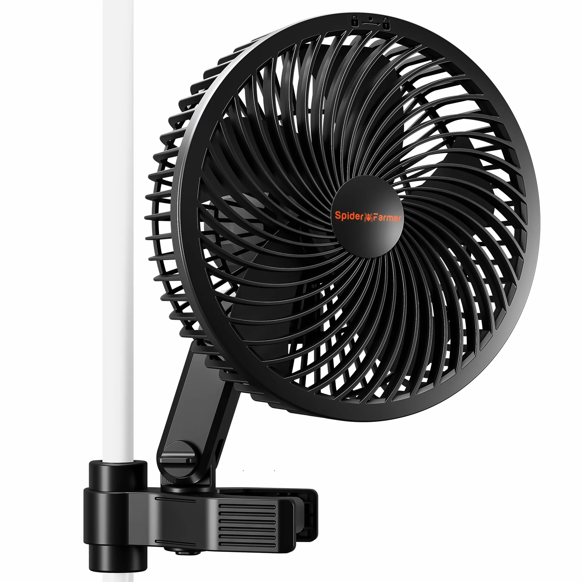 SPIDER FARMER Grow Ventilatore con clip, 10 velocità, motore EC, IP-44, protezione oscillante, ventola a clip per tenda da 10 W, clip fan Grow Tent
