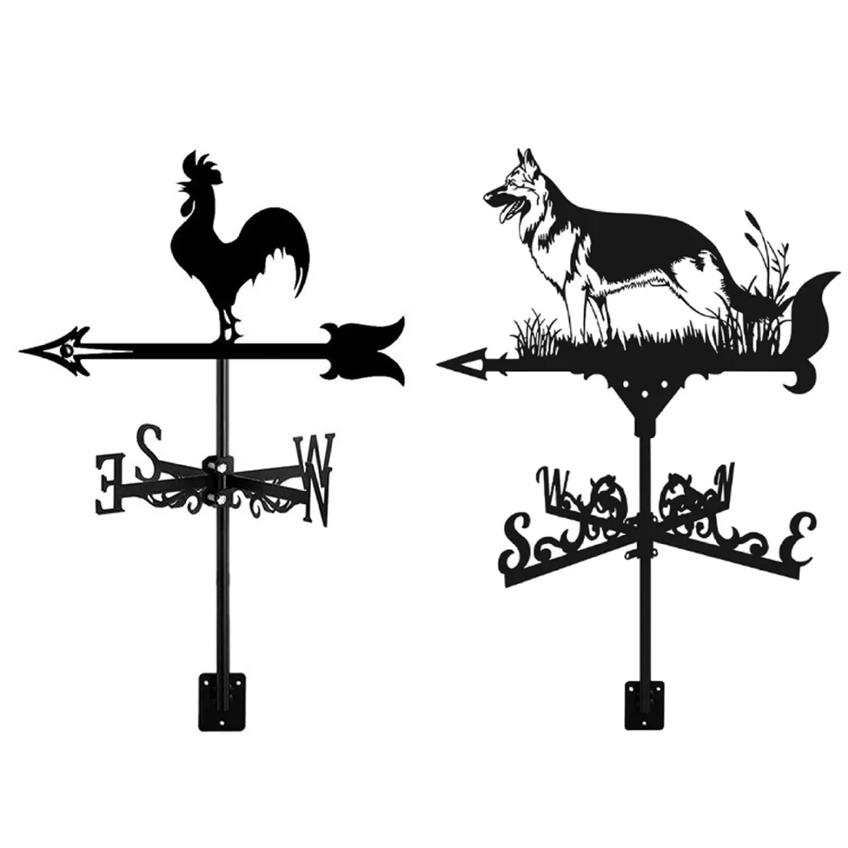Segnavento decorativo a forma di animale, 33 x 55,9 cm, indicatore di direzione del vento per cortile, giardino, fattoria, gallo