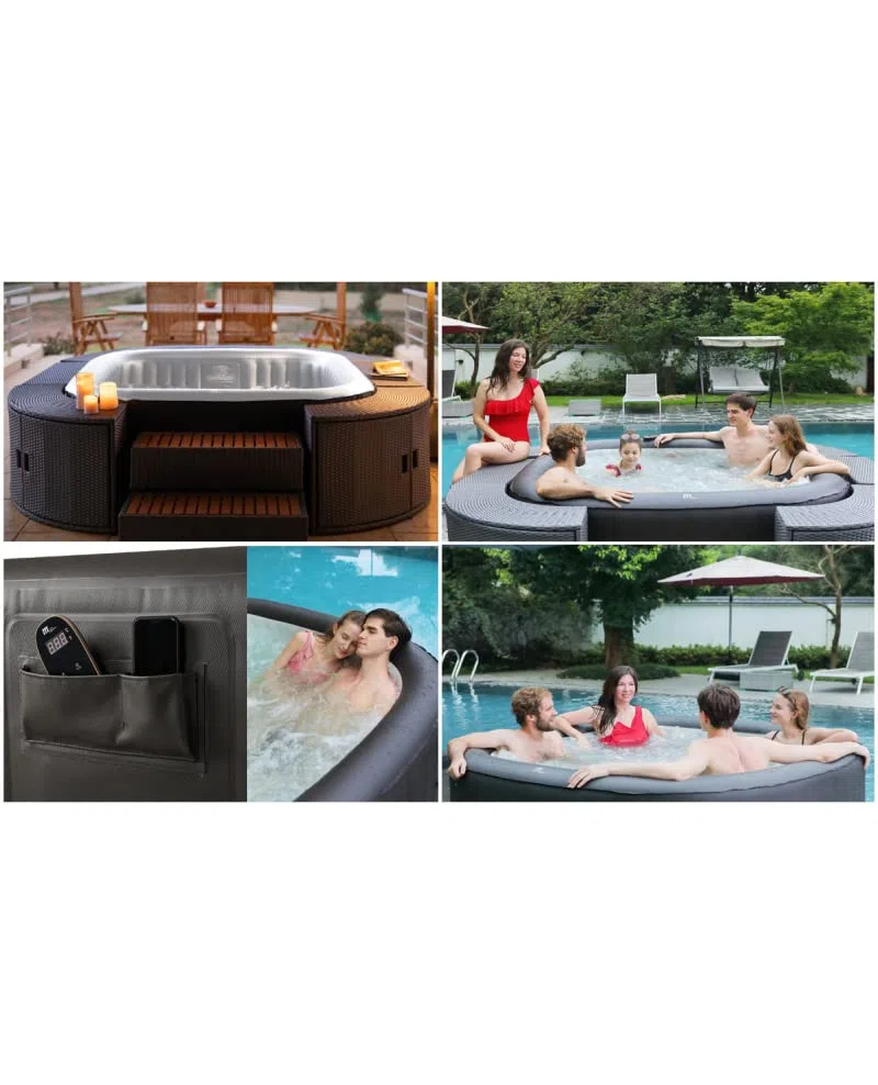 Arredo Minipiscina Idromassaggio Autogonfiante con Riscaldatore e Telecomando Multifunzione (Minipiscina Spa Vito Plus)
