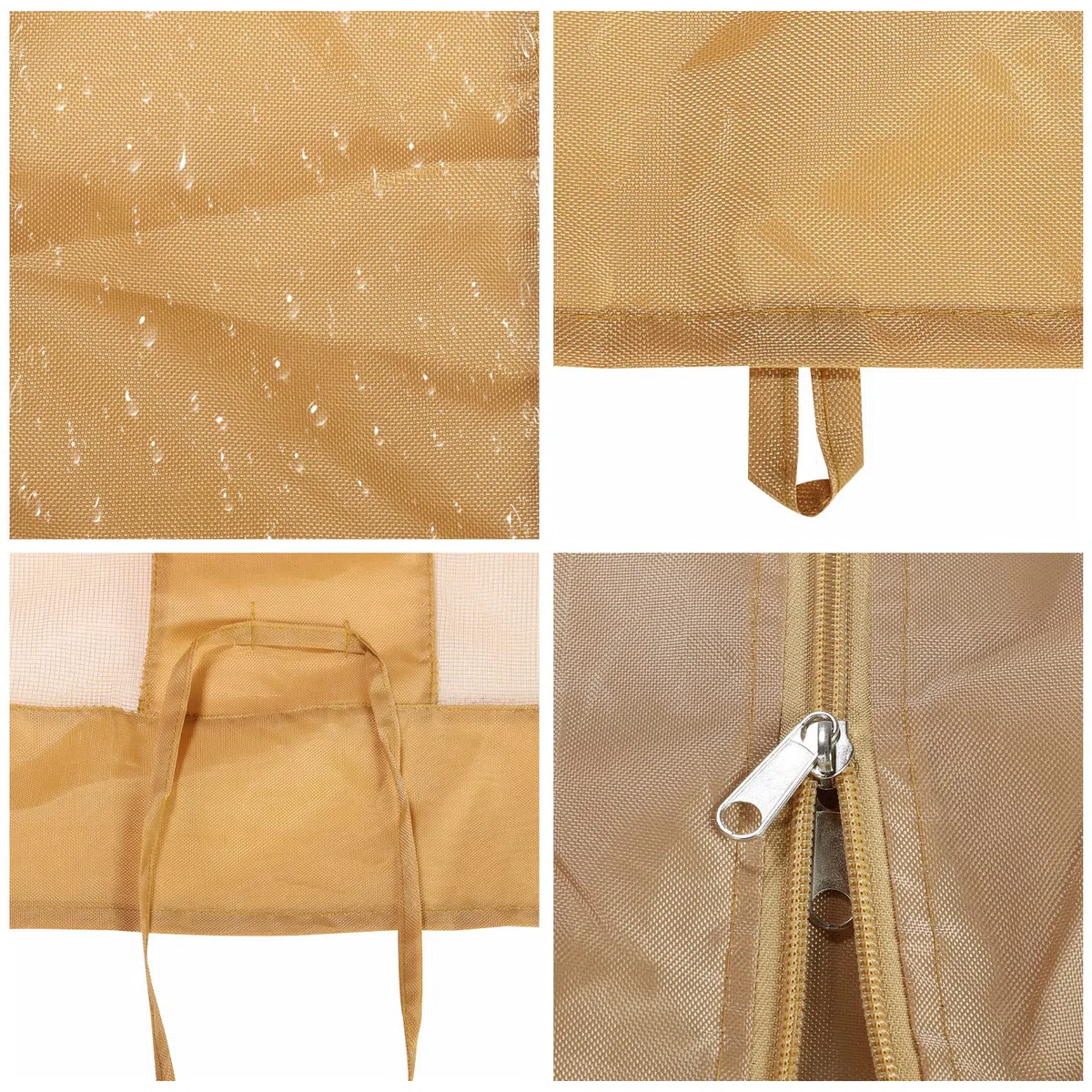 Gazebo, Zanzariera, Rete per Gazebo da Esterno, Ricambio, Universale, 4 Pannelli, Pareti Laterali con Cerniera, Zanzariera Impermeabile, 3 x 3 m, Marrone