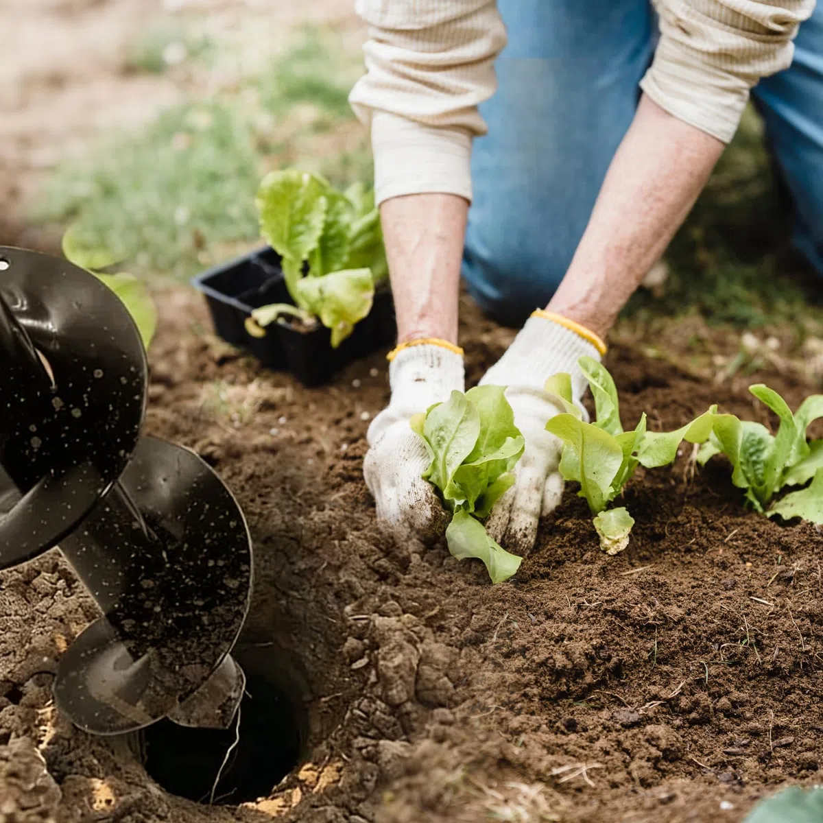 Trivella da 10 x 30 cm per trapano e avvitatore a batteria, punta elicoidale da giardino per bulbi da fiori, verdure, pali di recinzione, trapano per giardino, leggera ed efficiente