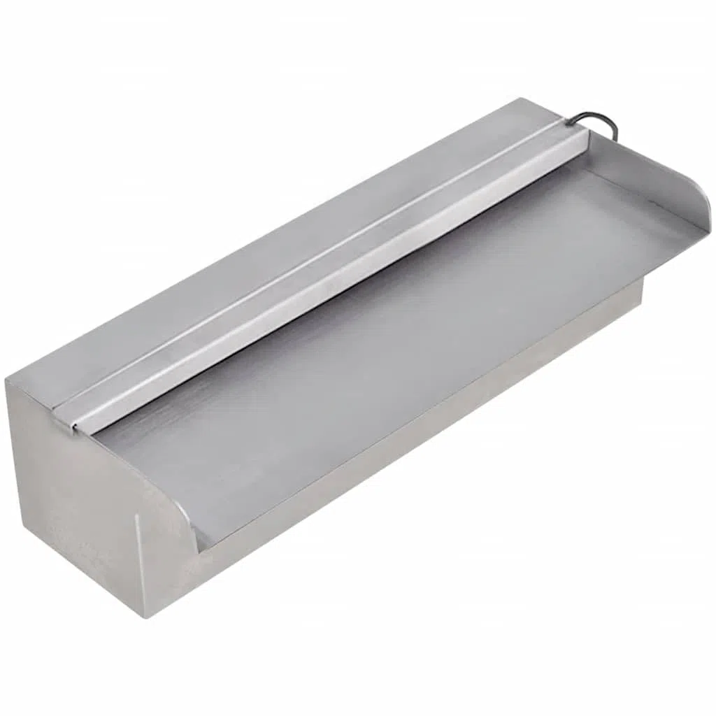 Fontana rettangolare per piscina con LED INOX 30 cm Fontana per acqua di piscina Cascata Bacino all'aperto Lama d'acqua per la decorazione di stagno, patio, giardino